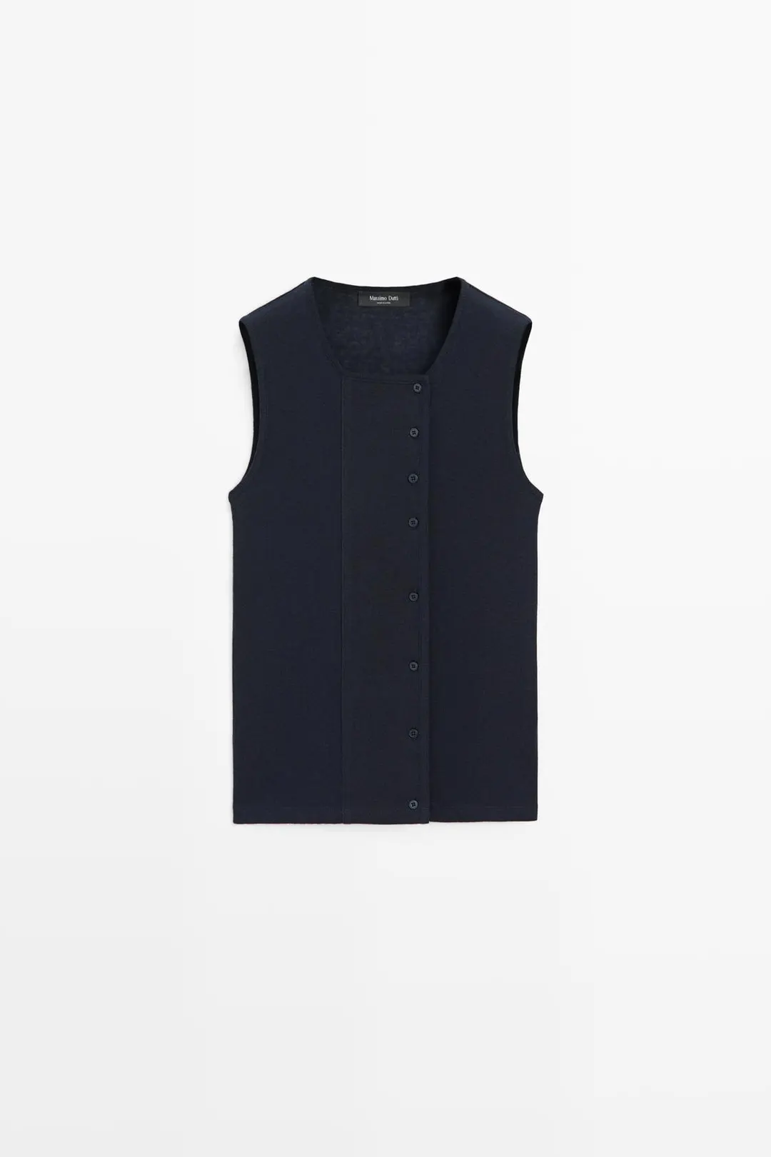 Футболка из смесового хлопка с планкой на пуговицах, Massimo Dutti