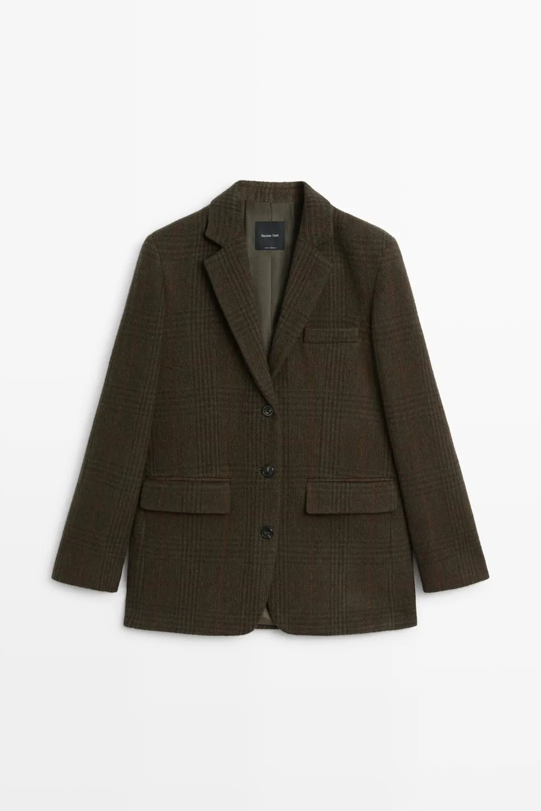 Блейзер в клетку из смесовой шерсти, Massimo Dutti