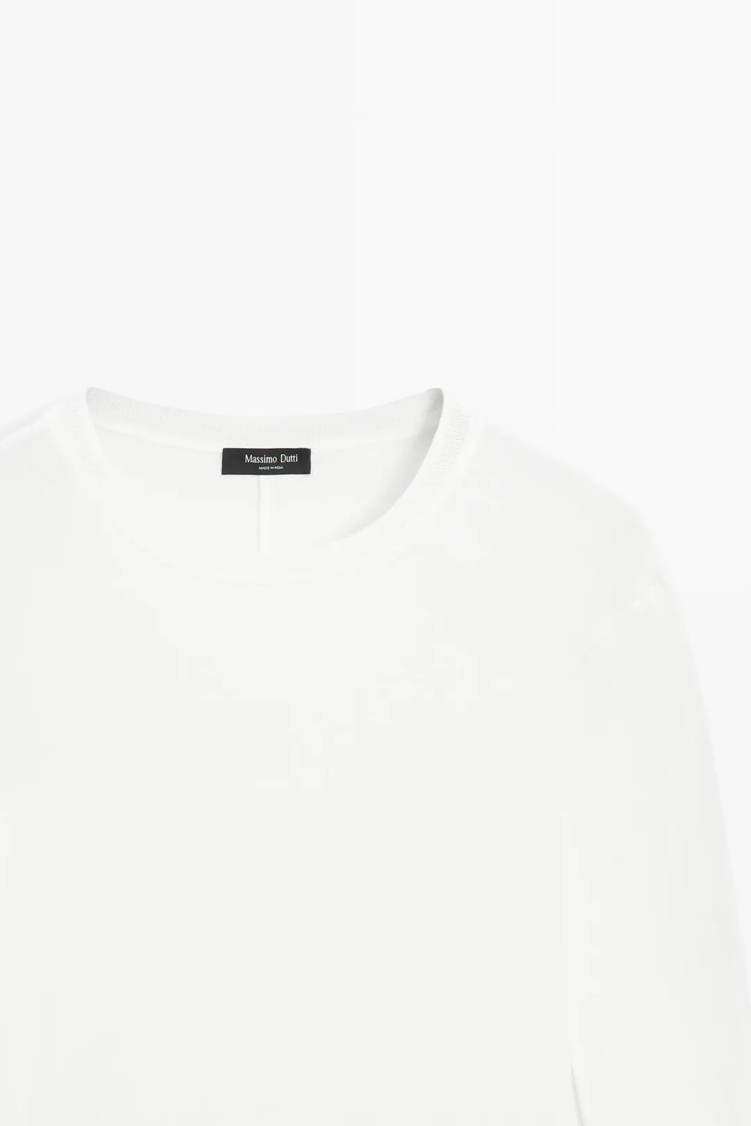 Лонгслив с отделкой на манжетах, Massimo Dutti