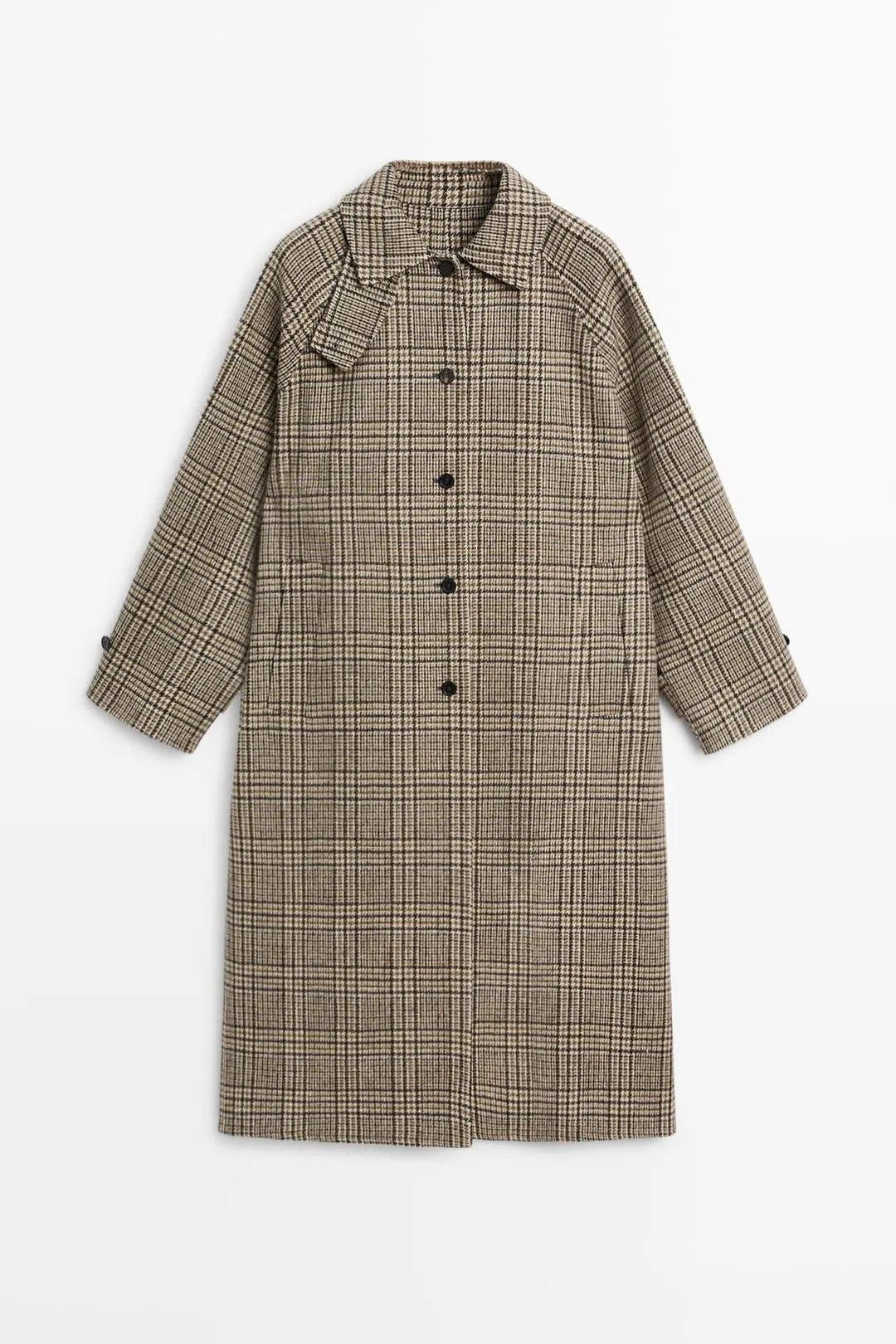 Клетчатый тренч из смесовой шерсти, Massimo Dutti