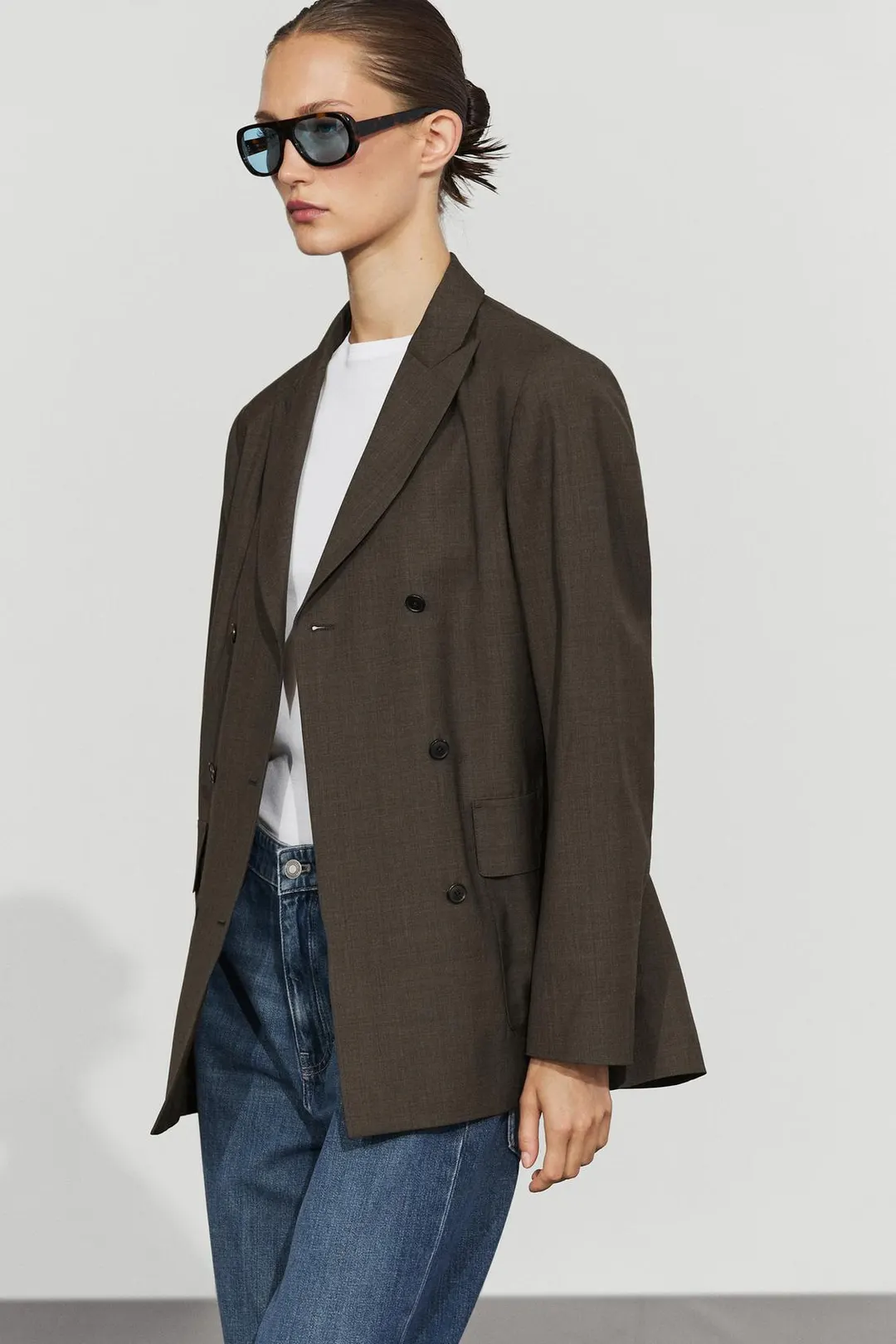 Двубортный пиджак с карманами, Massimo Dutti