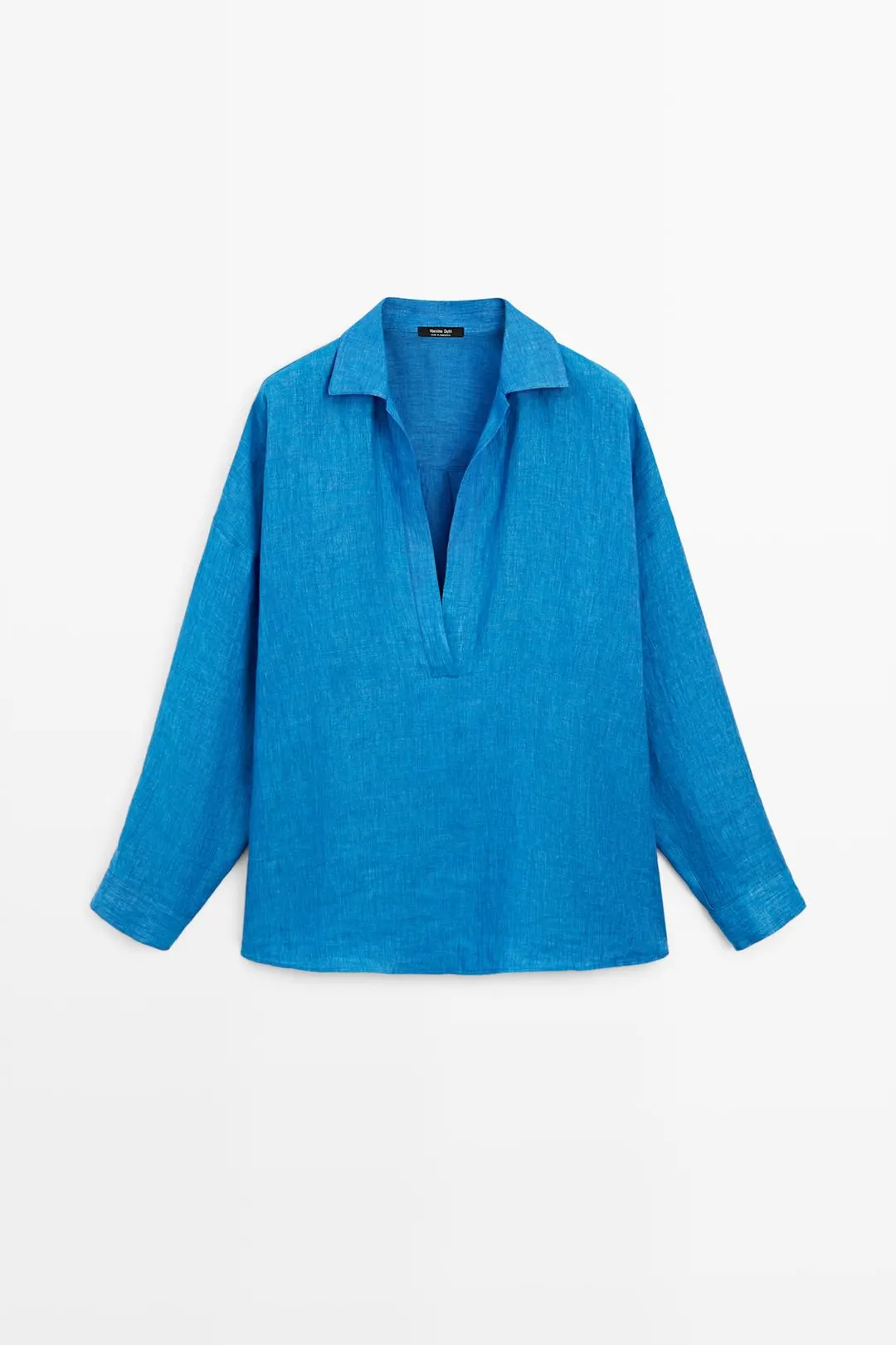 Струящаяся блузка из 100% льна, Massimo Dutti