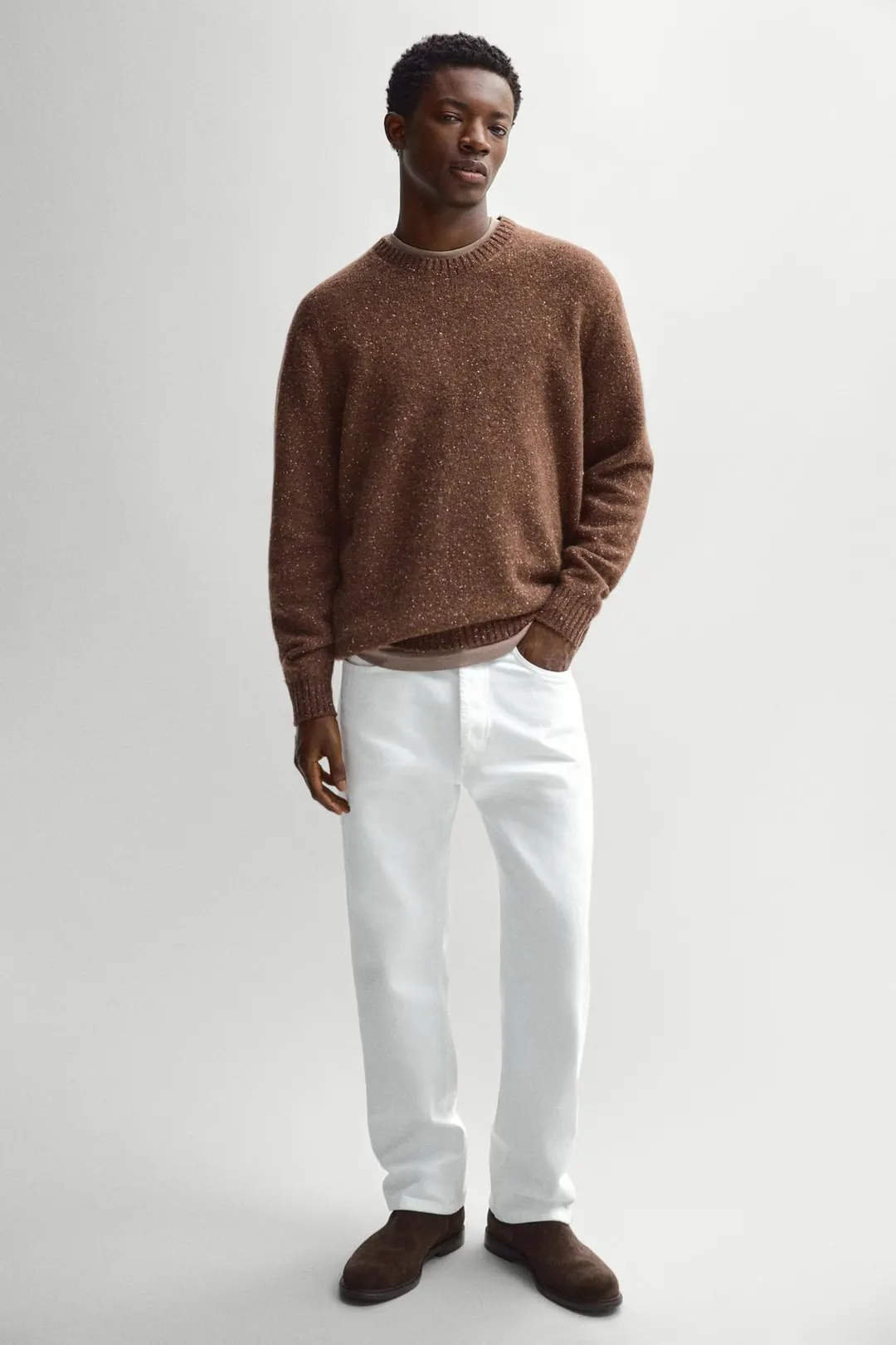 Свитер из смесовой шерсти с крапинками, Massimo Dutti