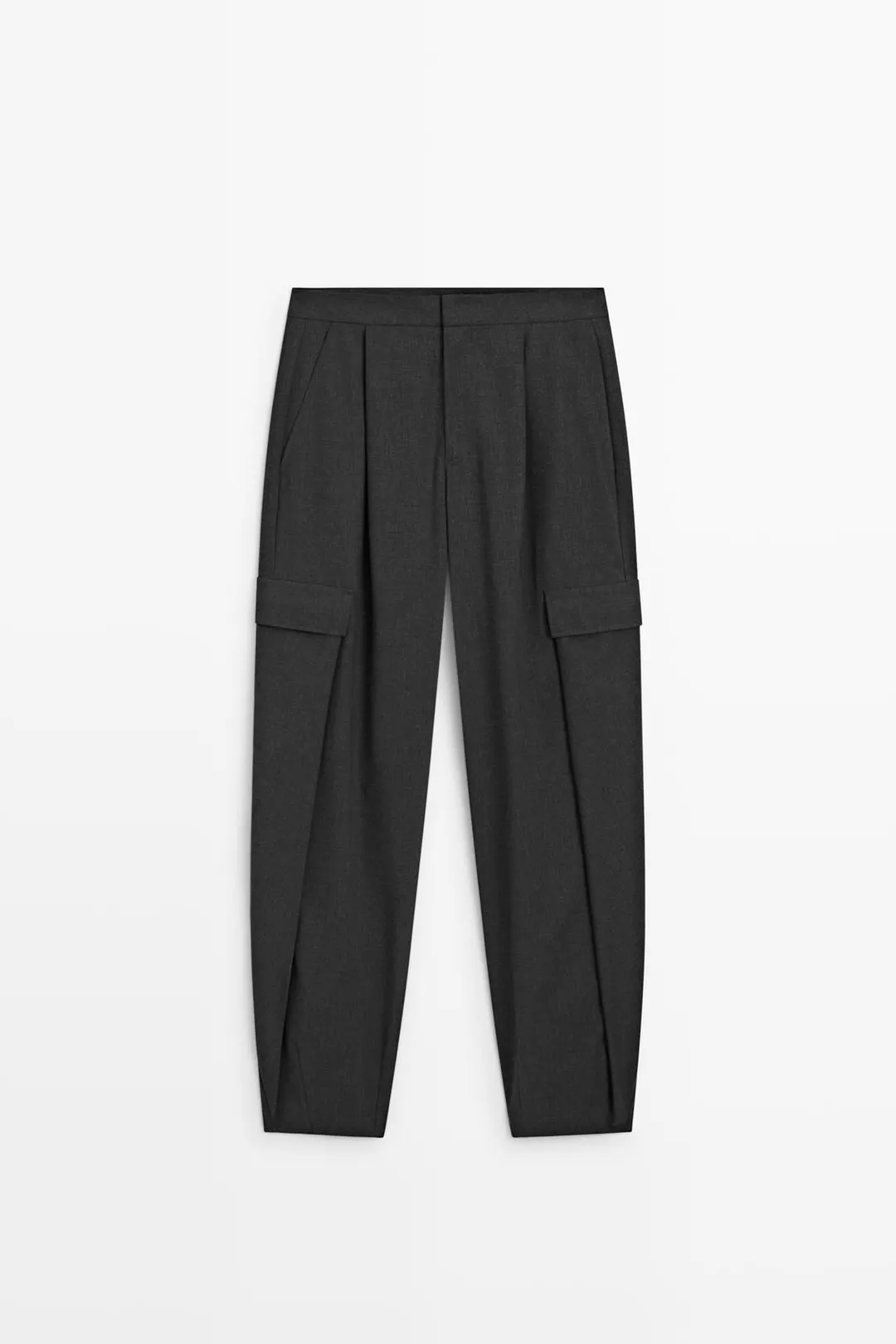 Фланелевые брюки карго с защипами, Massimo Dutti