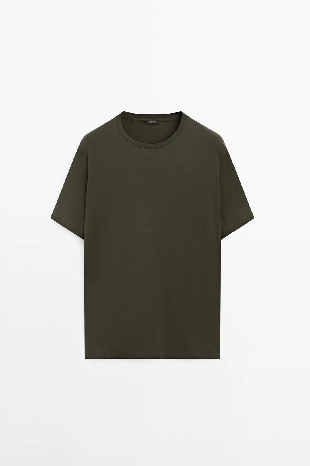 Облегающая футболка из 100% мерсеризованного хлопка, Massimo Dutti