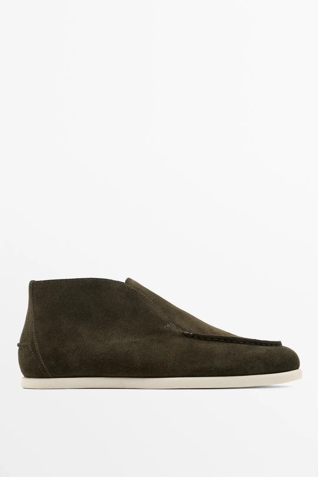Ботильоны-лоферы из спилковой замши, Massimo Dutti