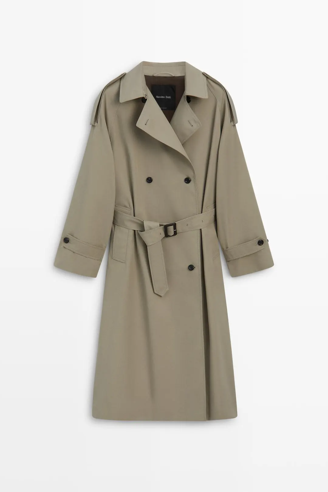Тренч двубортный, Massimo Dutti