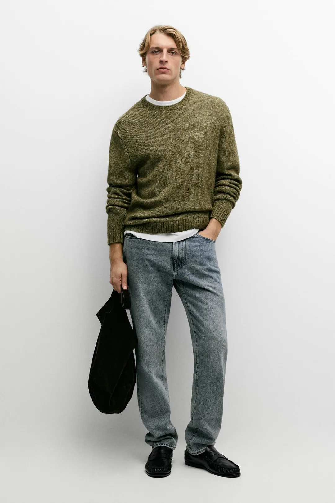 Свитер из смесового хлопка с крапинками, Massimo Dutti