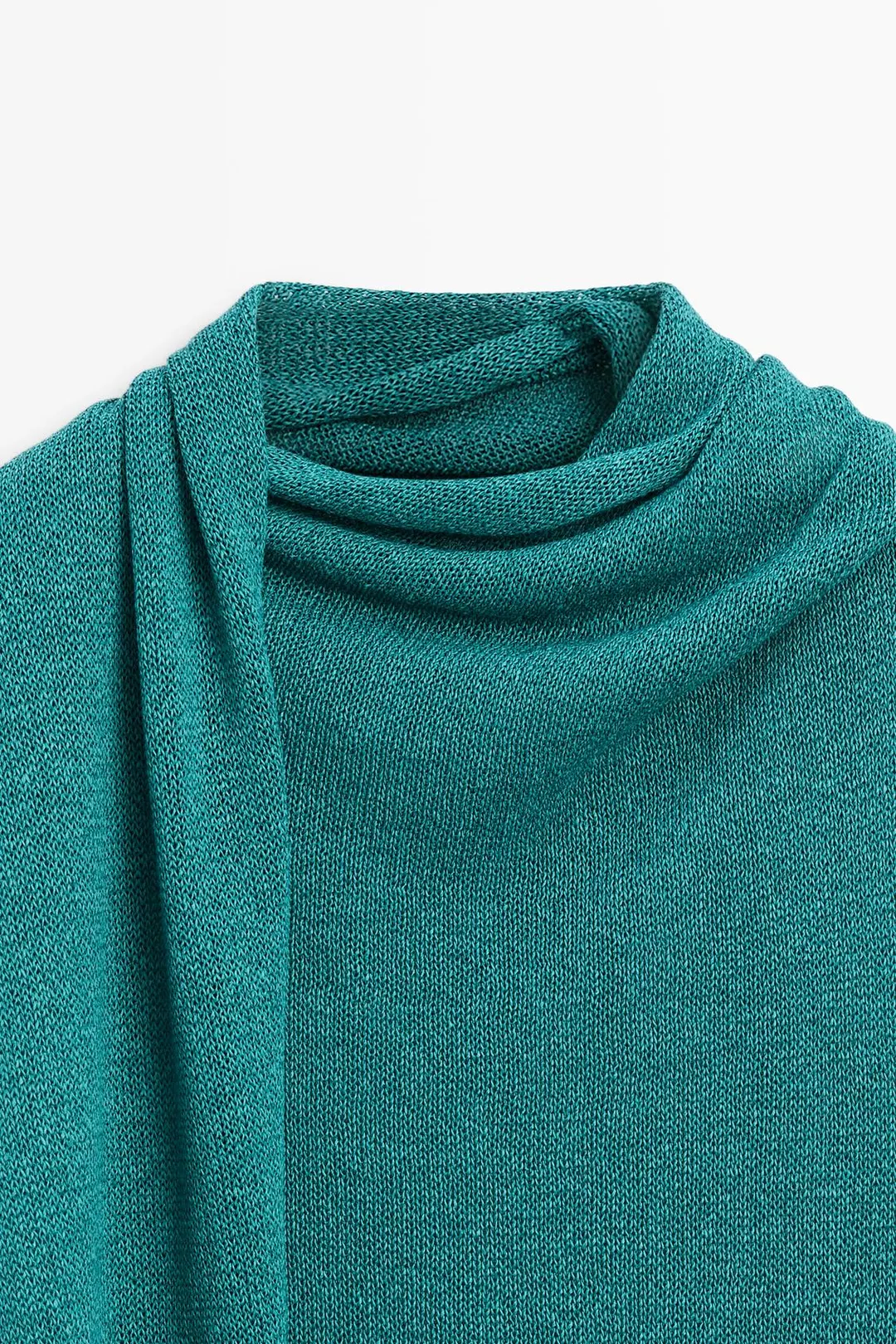 Топ с высоким воротником и шарфом, Massimo Dutti