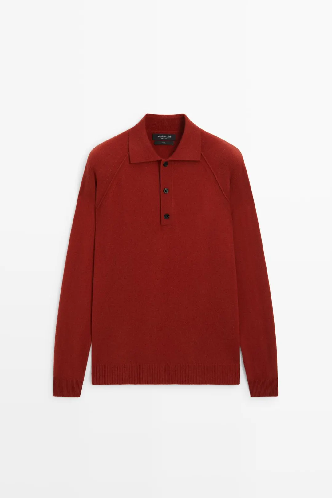 Свитер-поло из 100% шерсти, Massimo Dutti
