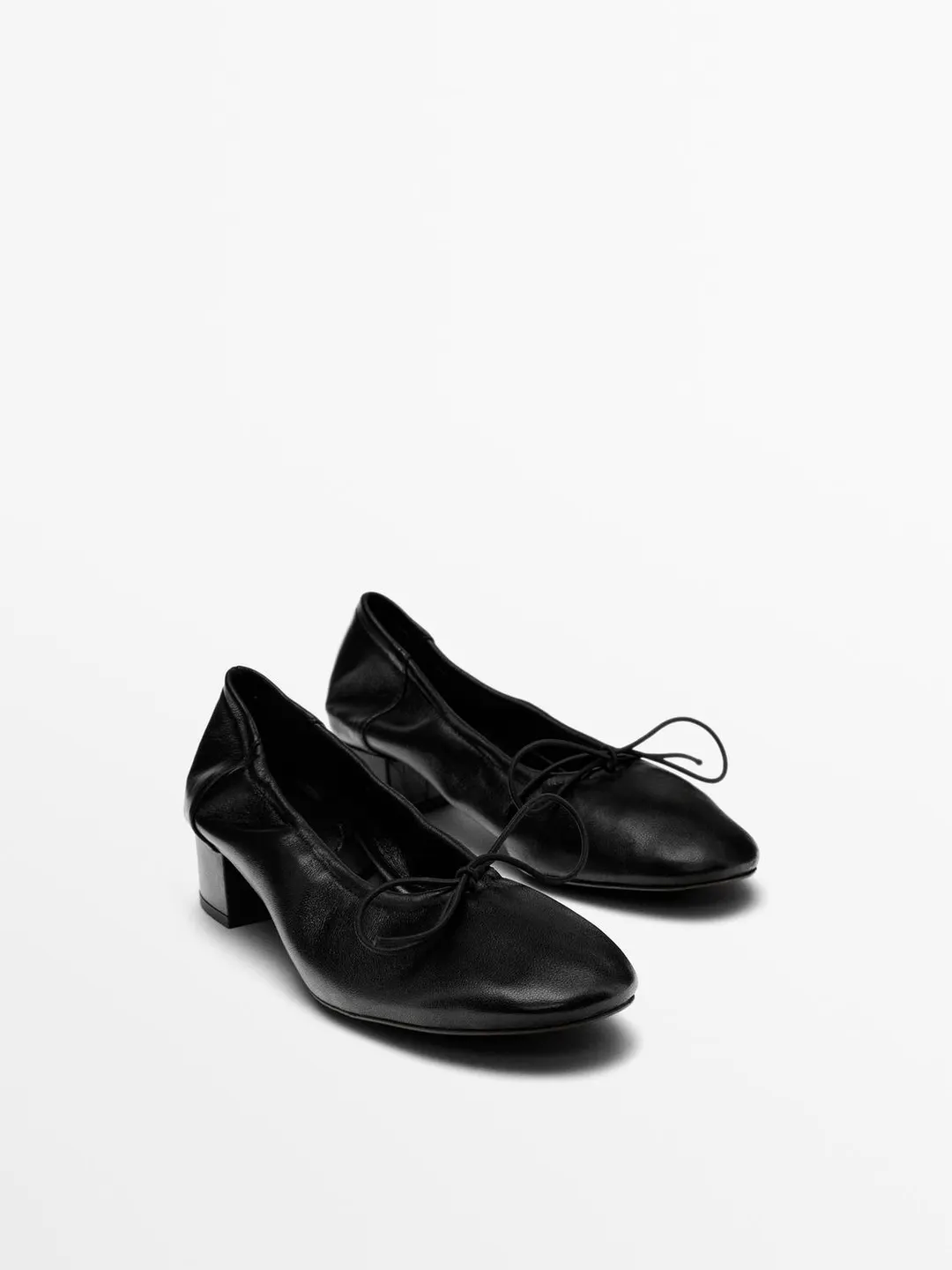 Балетки на высоком каблуке, Massimo Dutti