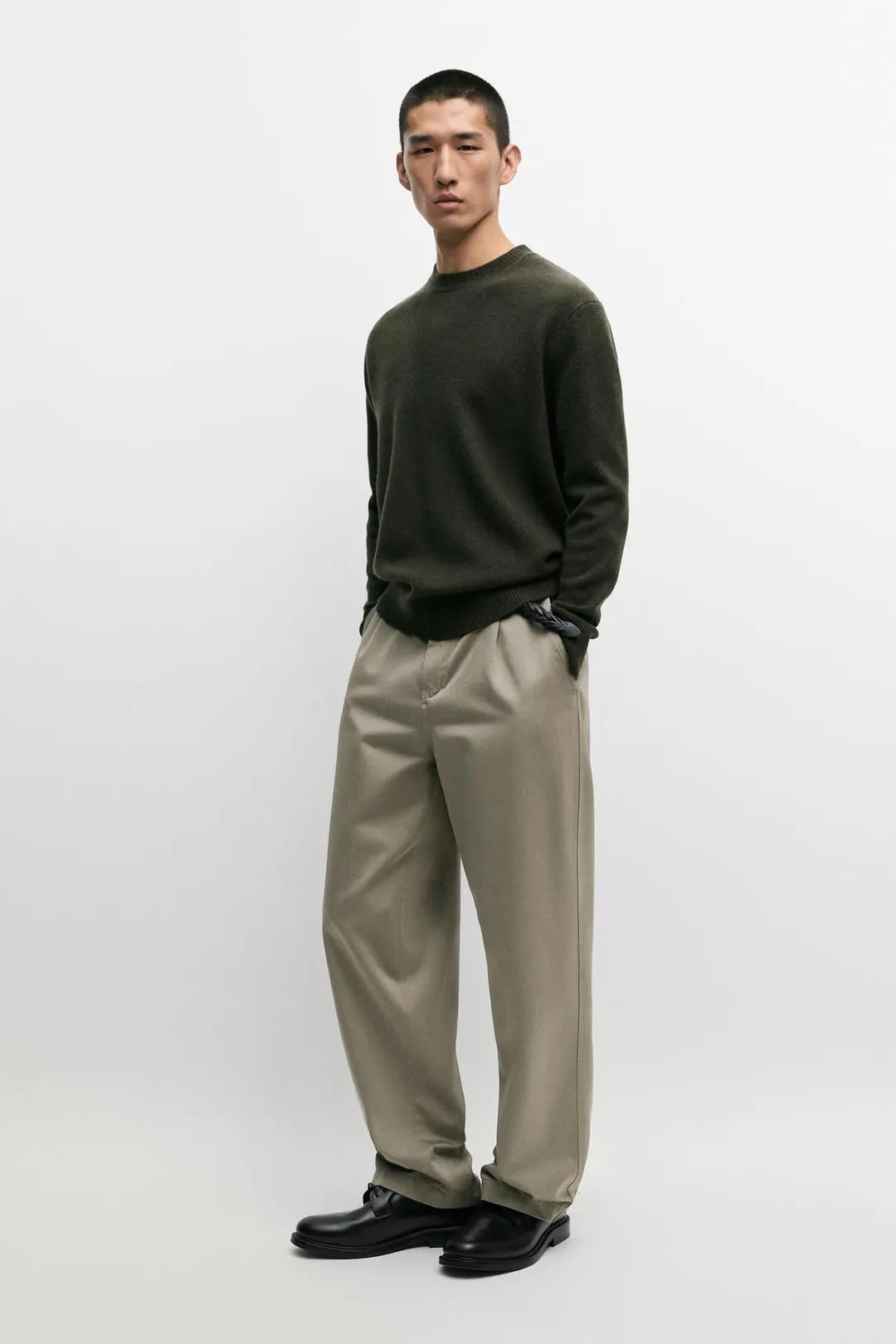 Свитер из 100% шерсти с круглым вырезом, Massimo Dutti