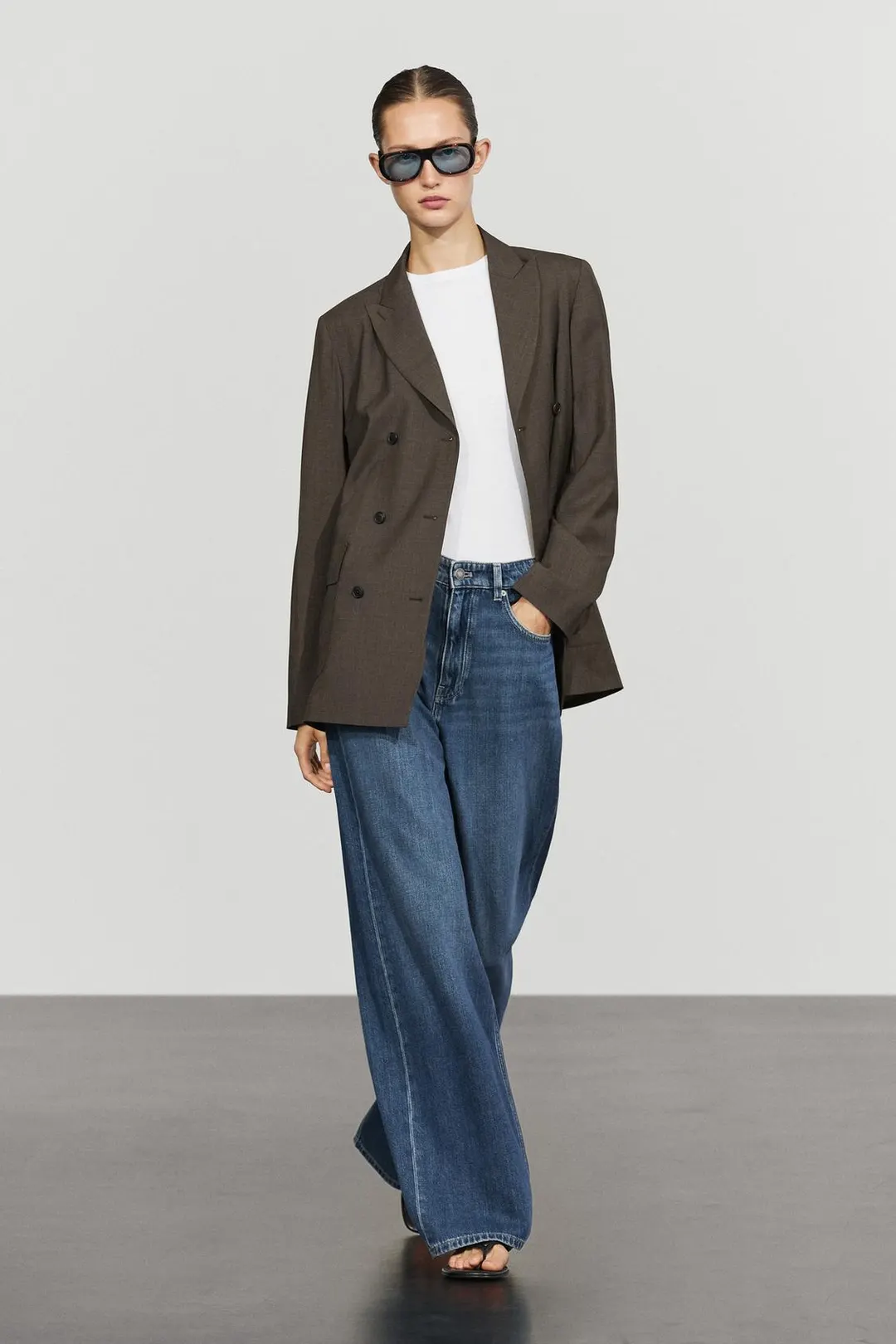 Двубортный пиджак с карманами, Massimo Dutti