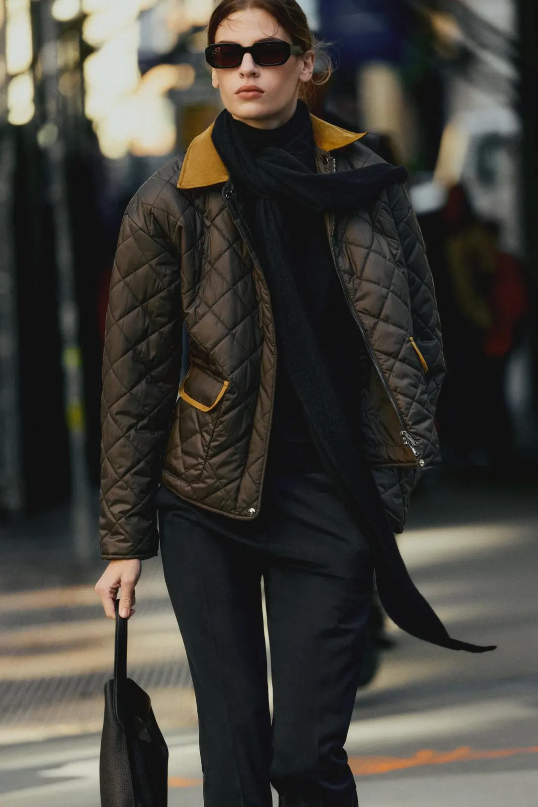 Куртка короткая утепленная с кожаными вставками, Massimo Dutti