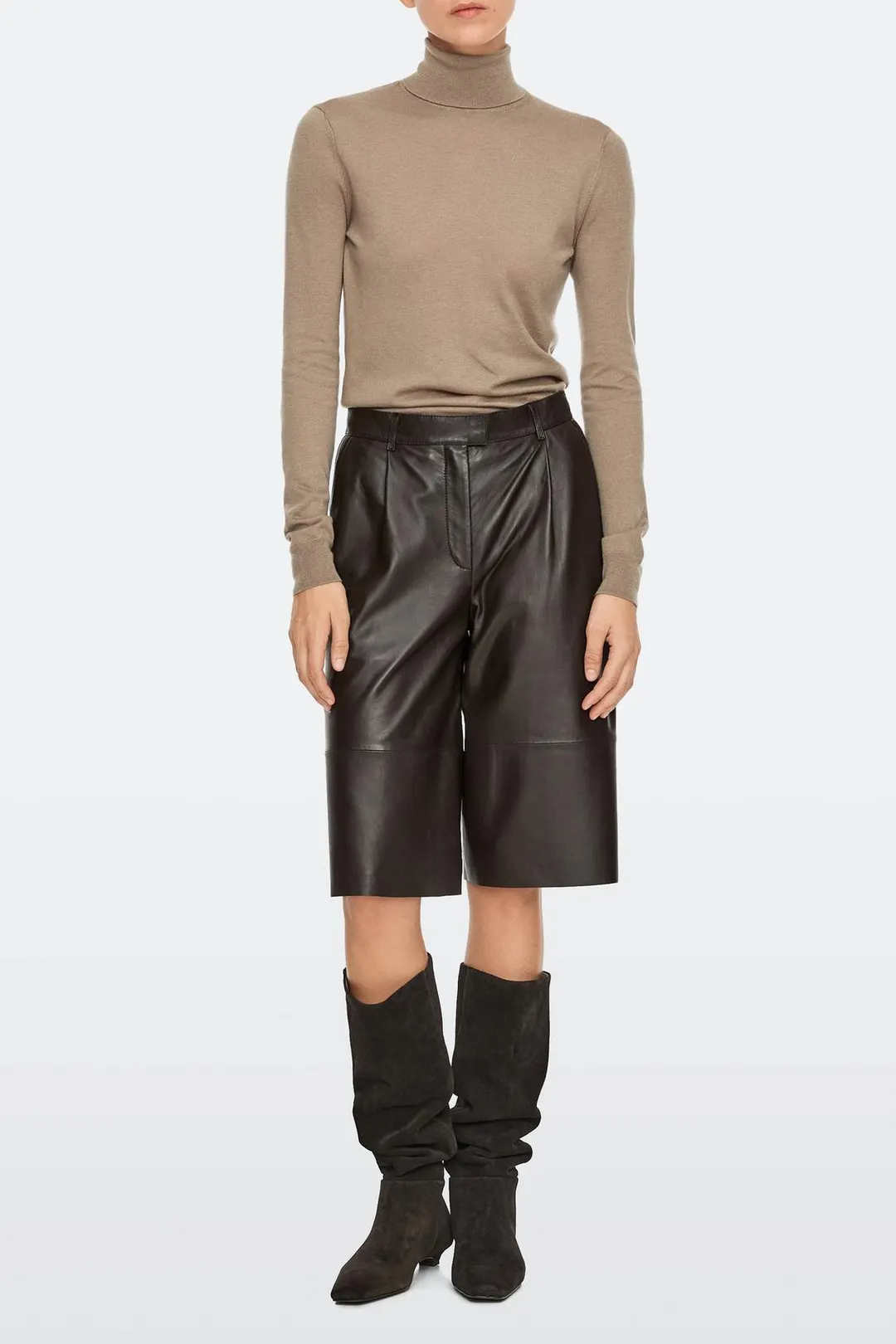 Сапоги до колена из мягкой кожи, Massimo Dutti