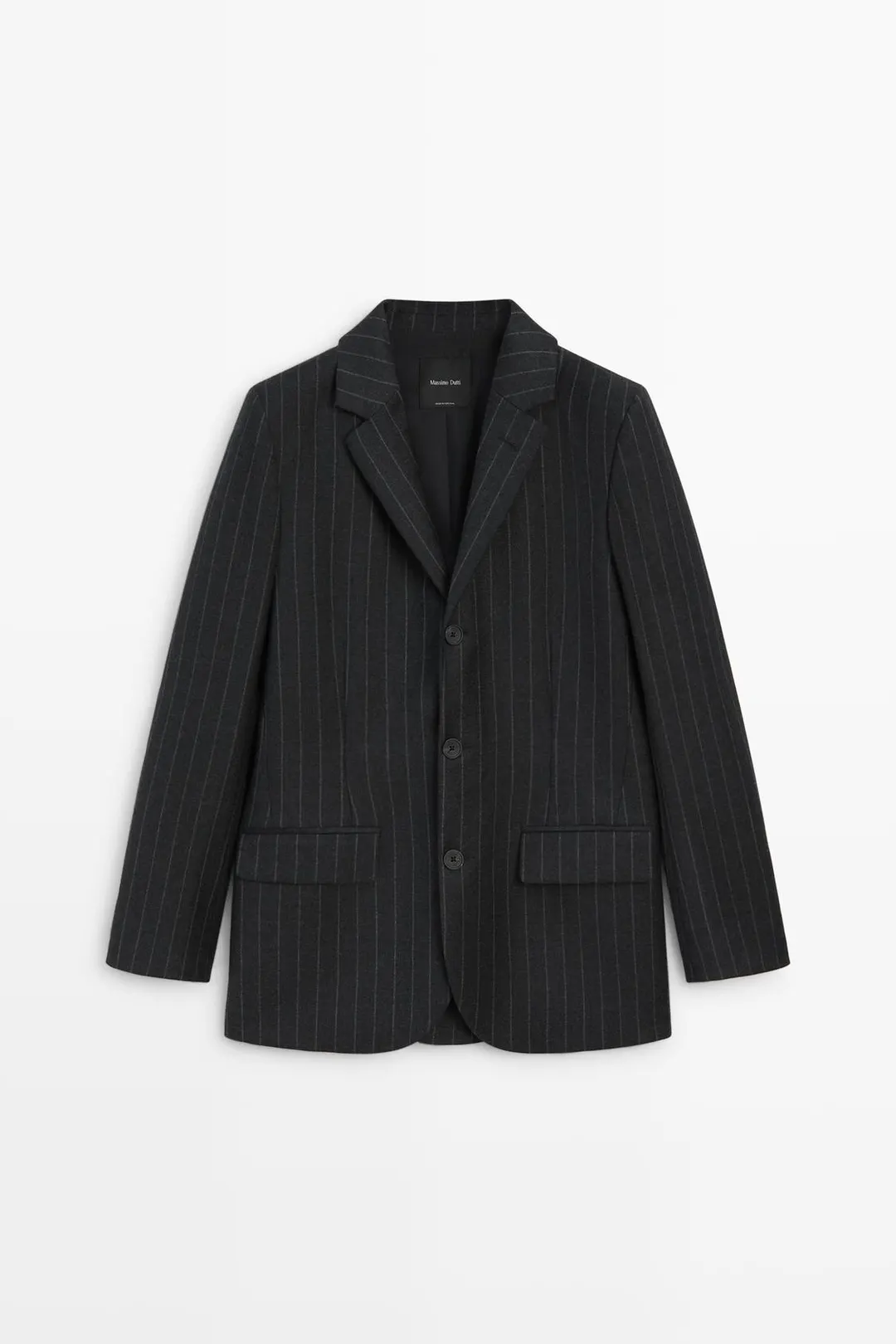 Блейзер из 100% шерсти в тонкую полоску, Massimo Dutti