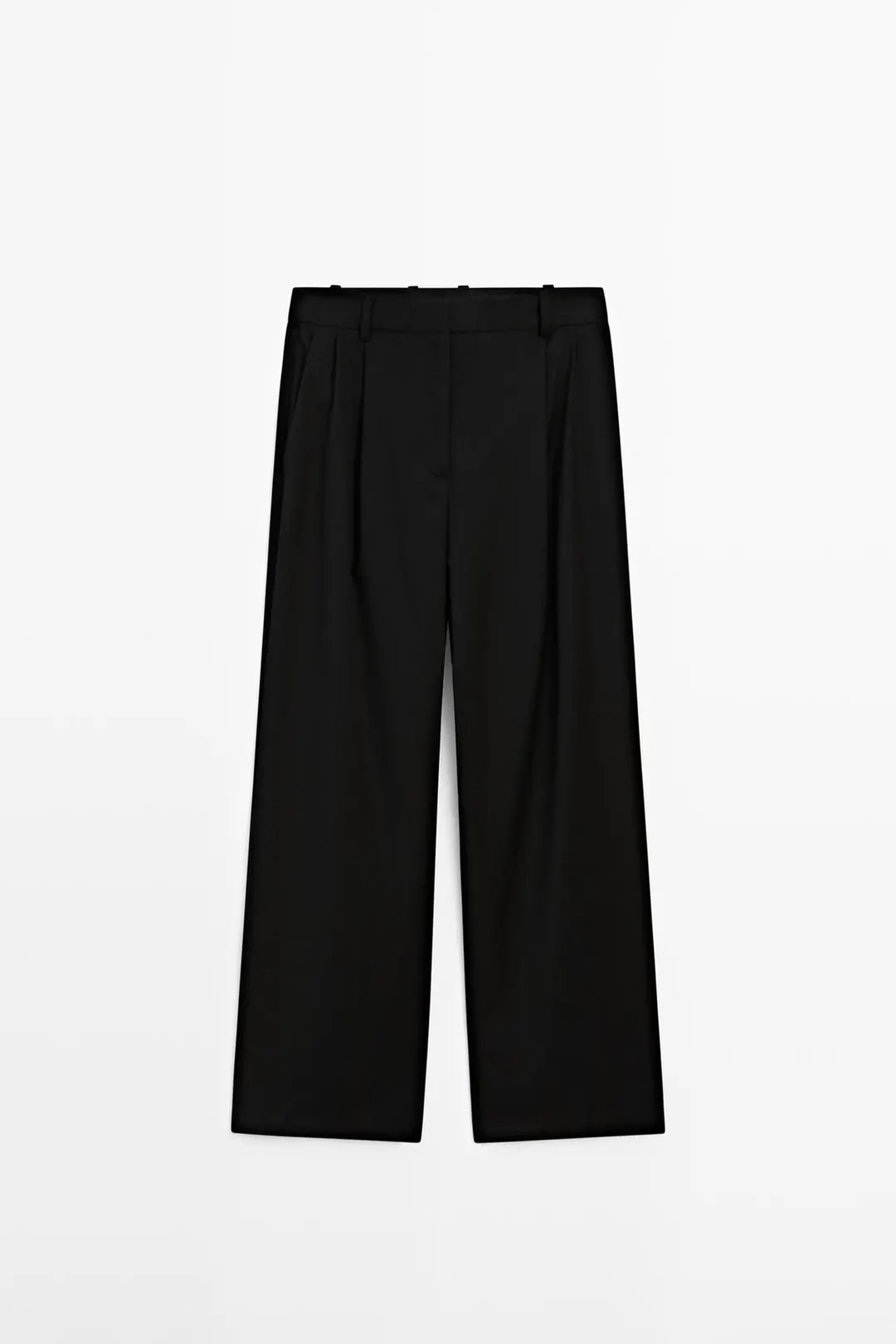 Брюки со складками из особо тонкой шерсти, Massimo Dutti