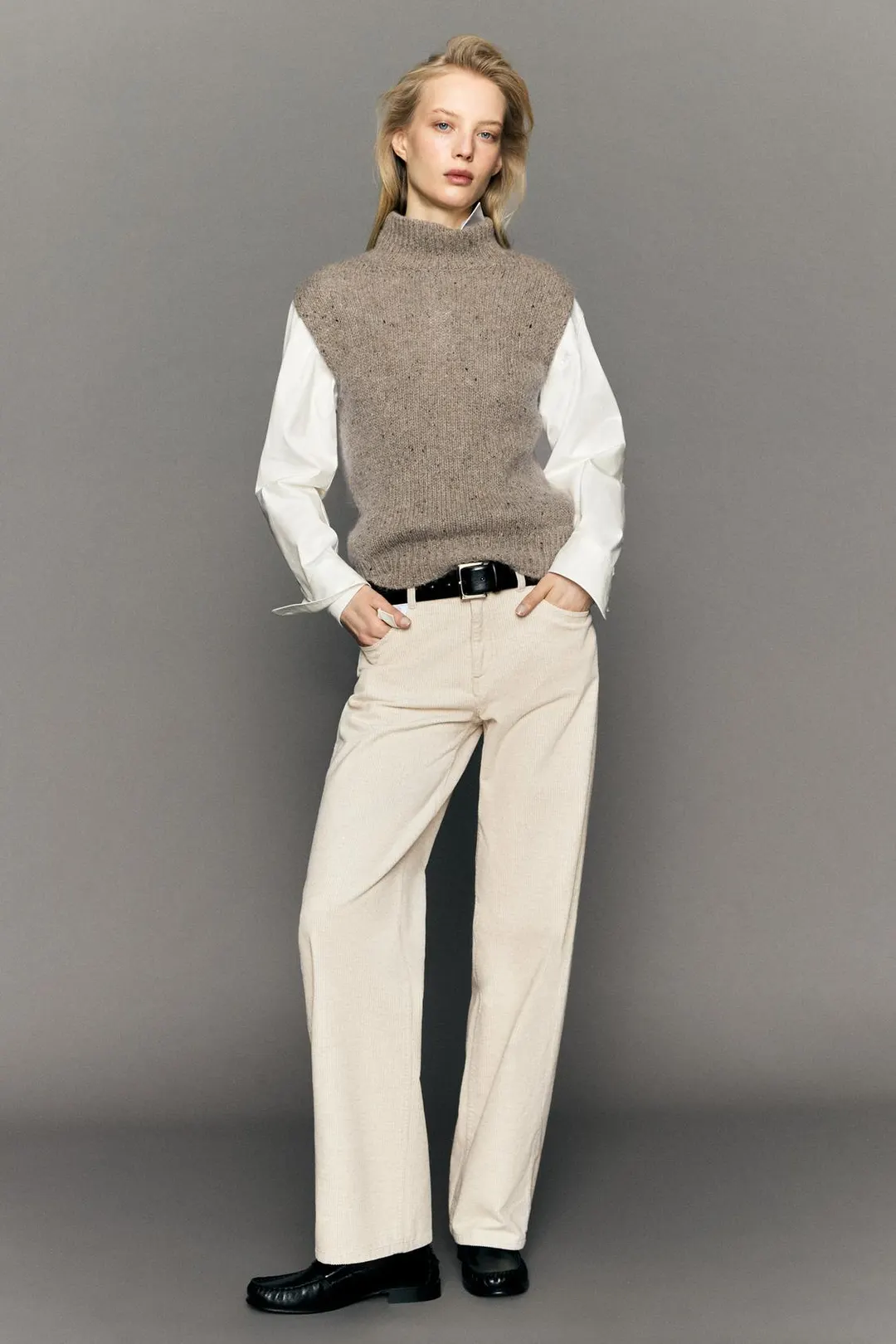 Брюки вельветовые прямого кроя, Massimo Dutti