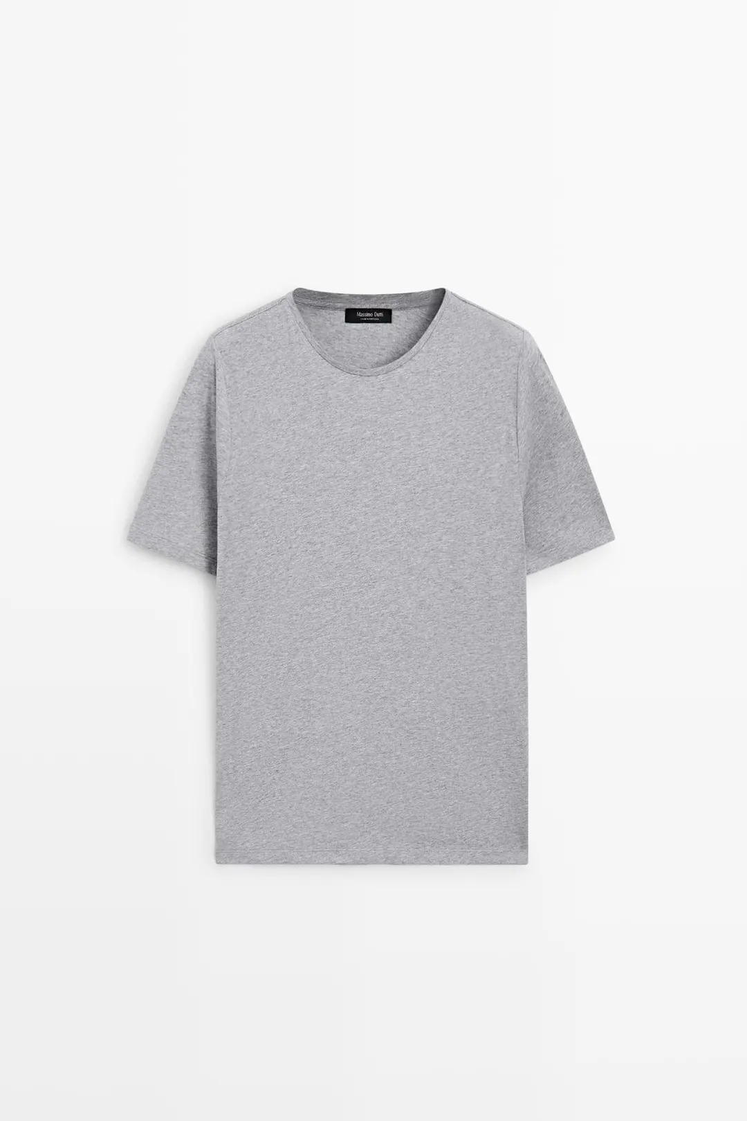 Футболка из меланжевого хлопка с короткими рукавами, Massimo Dutti