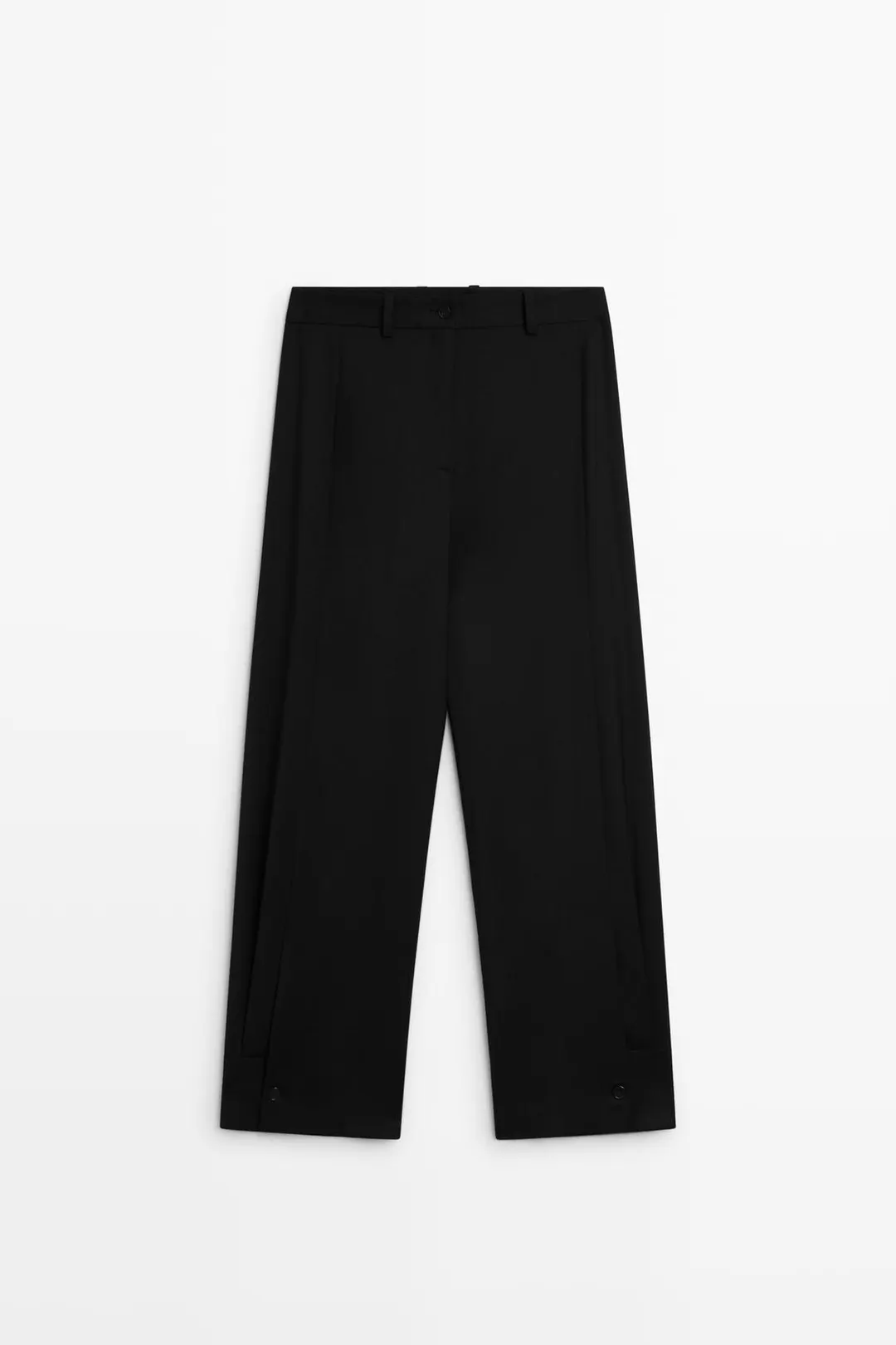 Брюки из 100% шерсти с вытачками и пуговицами, Massimo Dutti