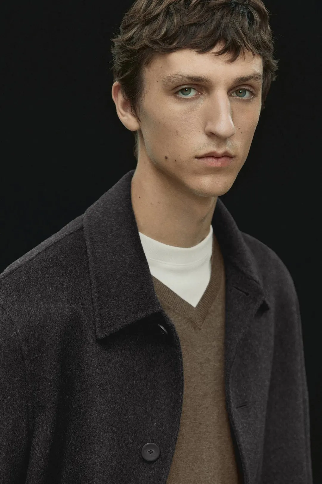 Длинное пальто из смесовой шерсти, Massimo Dutti