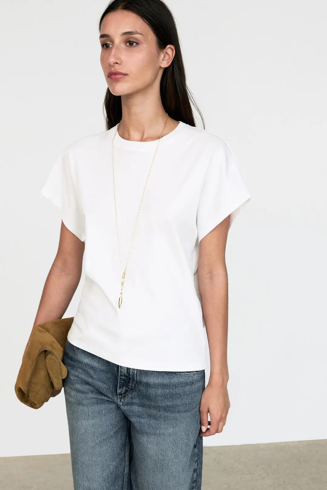 Футболка с короткими рукавами из 100% хлопка, Massimo Dutti