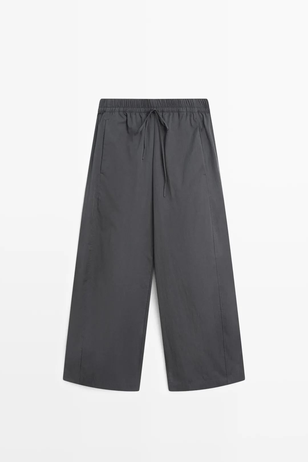 Брюки укороченные бочкообразного кроя из технологичной ткани, Massimo Dutti