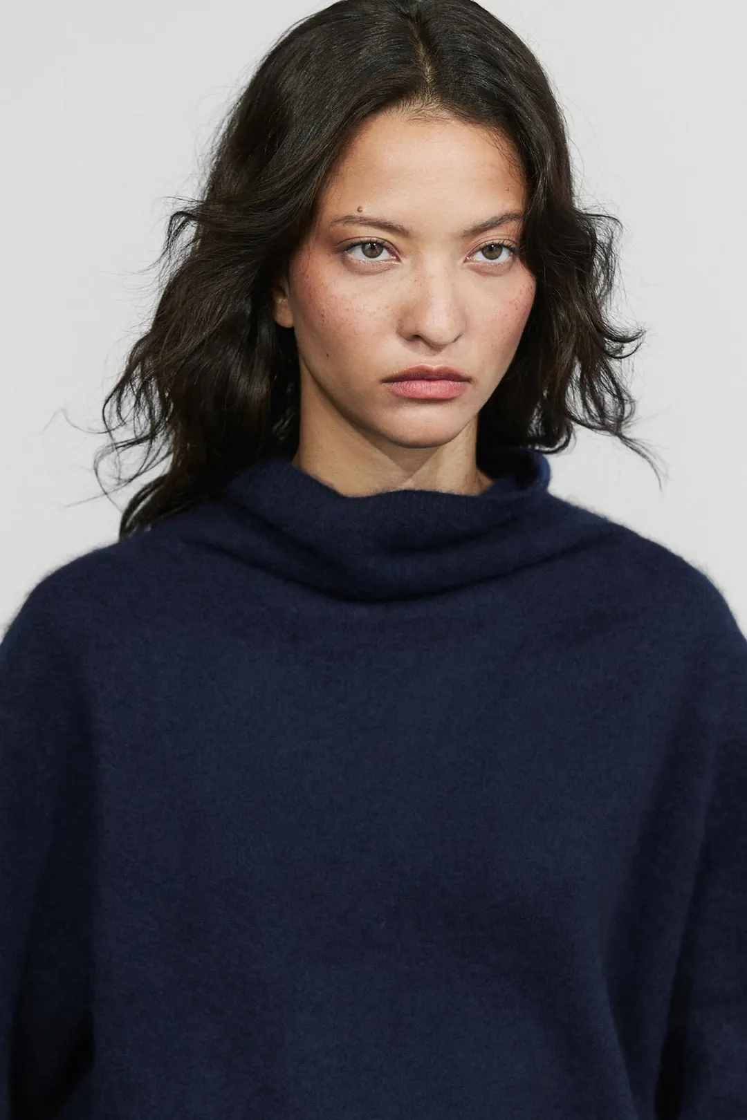 Свитер оверсайз из 100% шерсти с короткими рукавами, Massimo Dutti