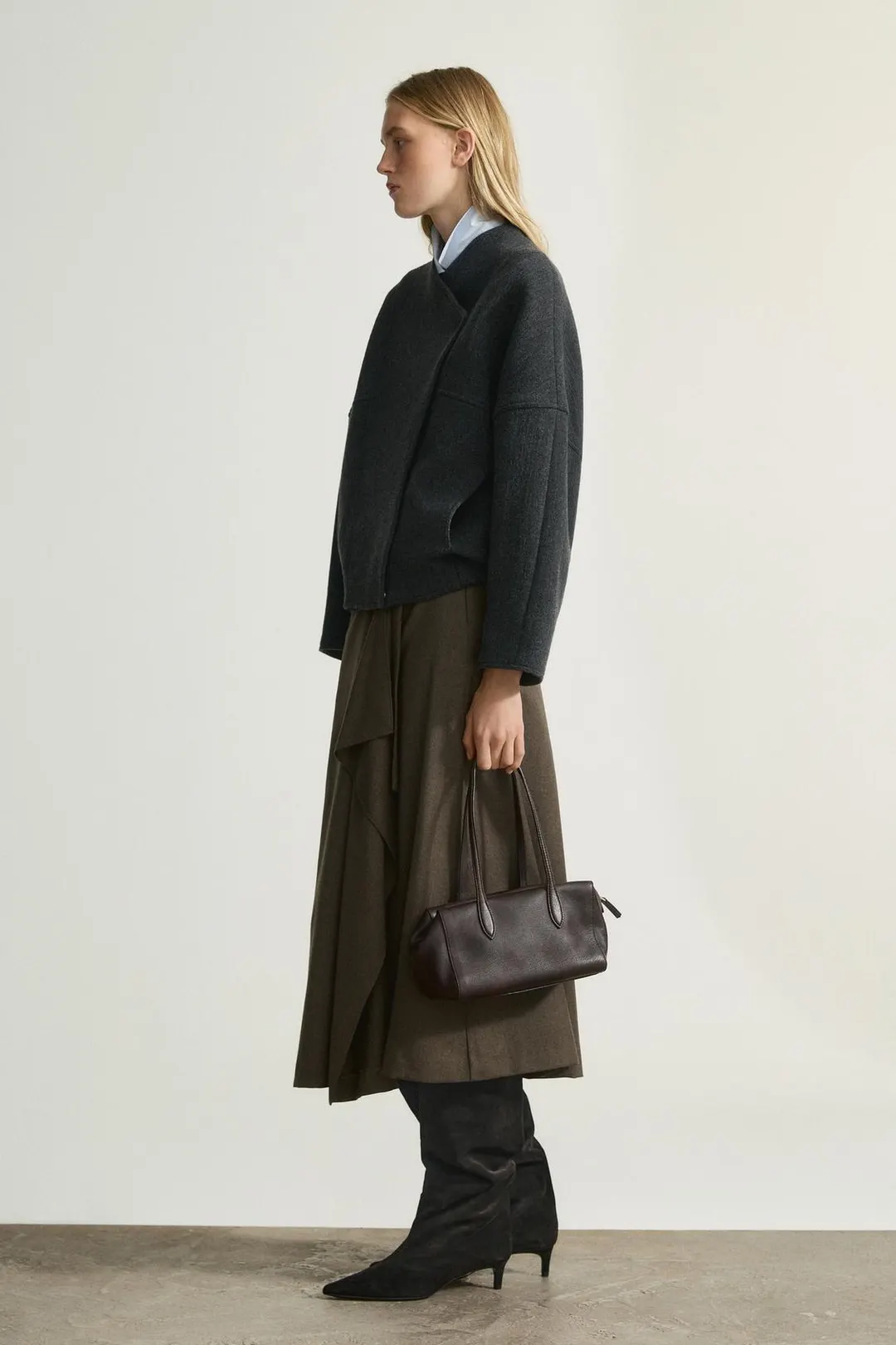 Ботильоны из мягкой кожи на каблуке, Massimo Dutti