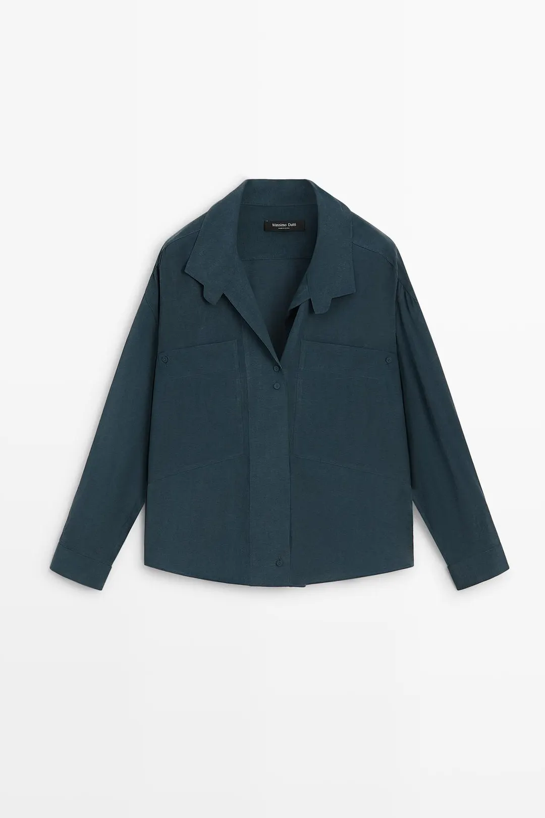 Струящаяся блузка с карманом, Massimo Dutti