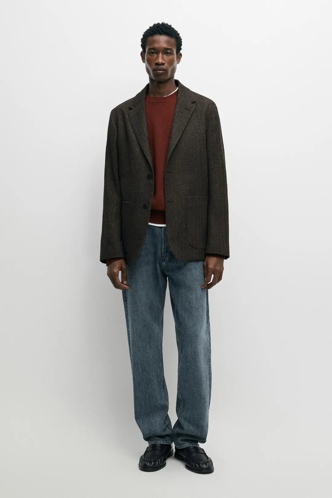 Блейзер из смесовой шерсти в елочку, Massimo Dutti