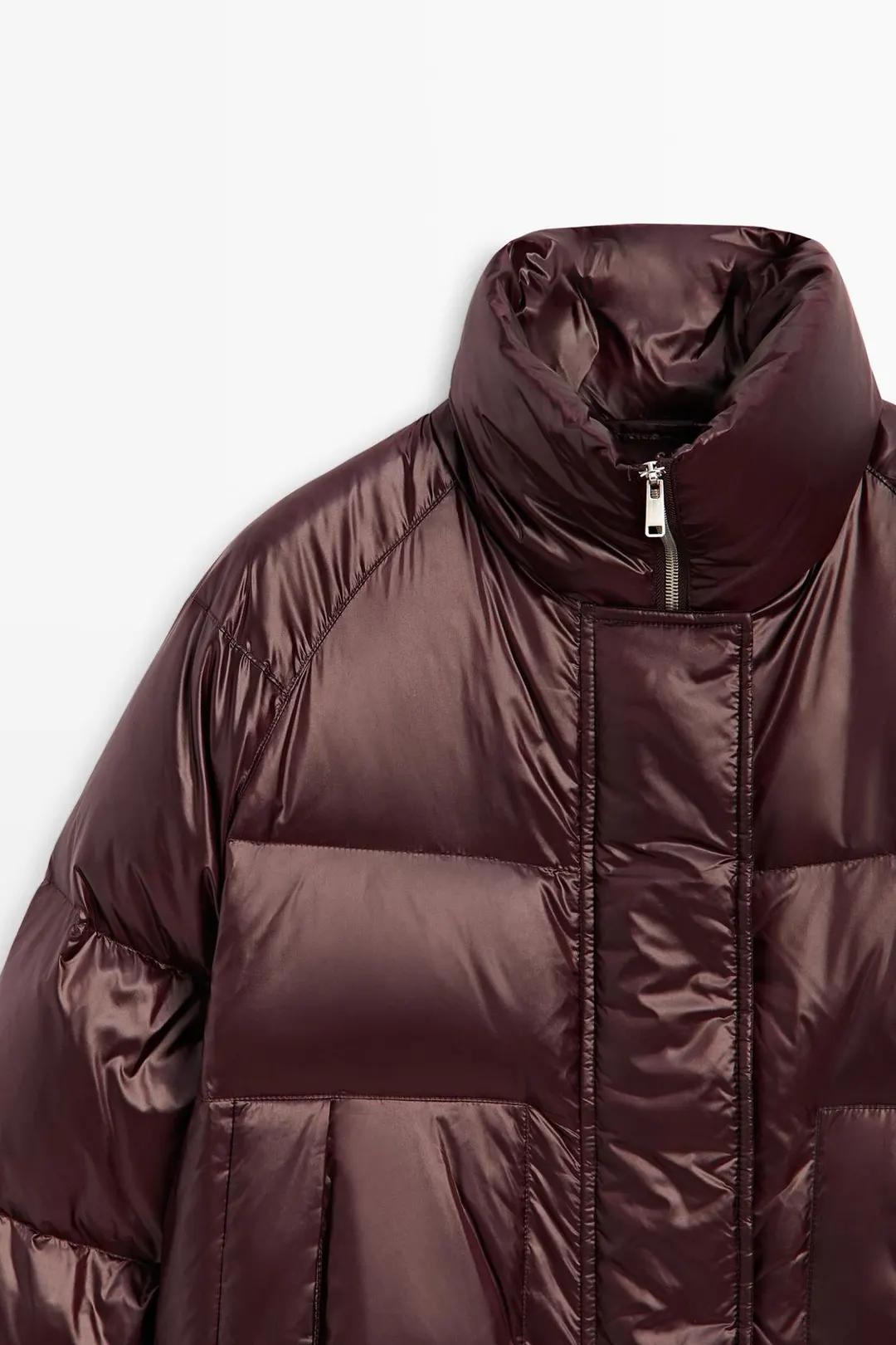 Блестящая дутая куртка, Massimo Dutti