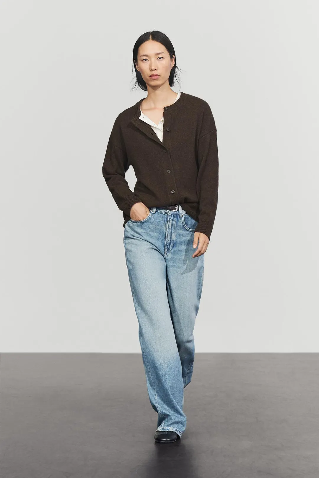 Вязаный кардиган оверсайз из 100% кашемира, Massimo Dutti