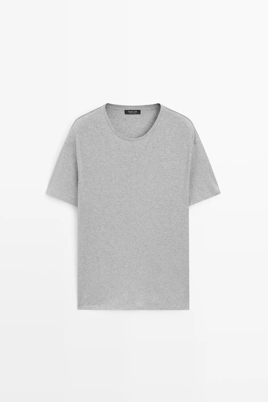 Меланжевая футболка из 100% хлопка, Massimo Dutti