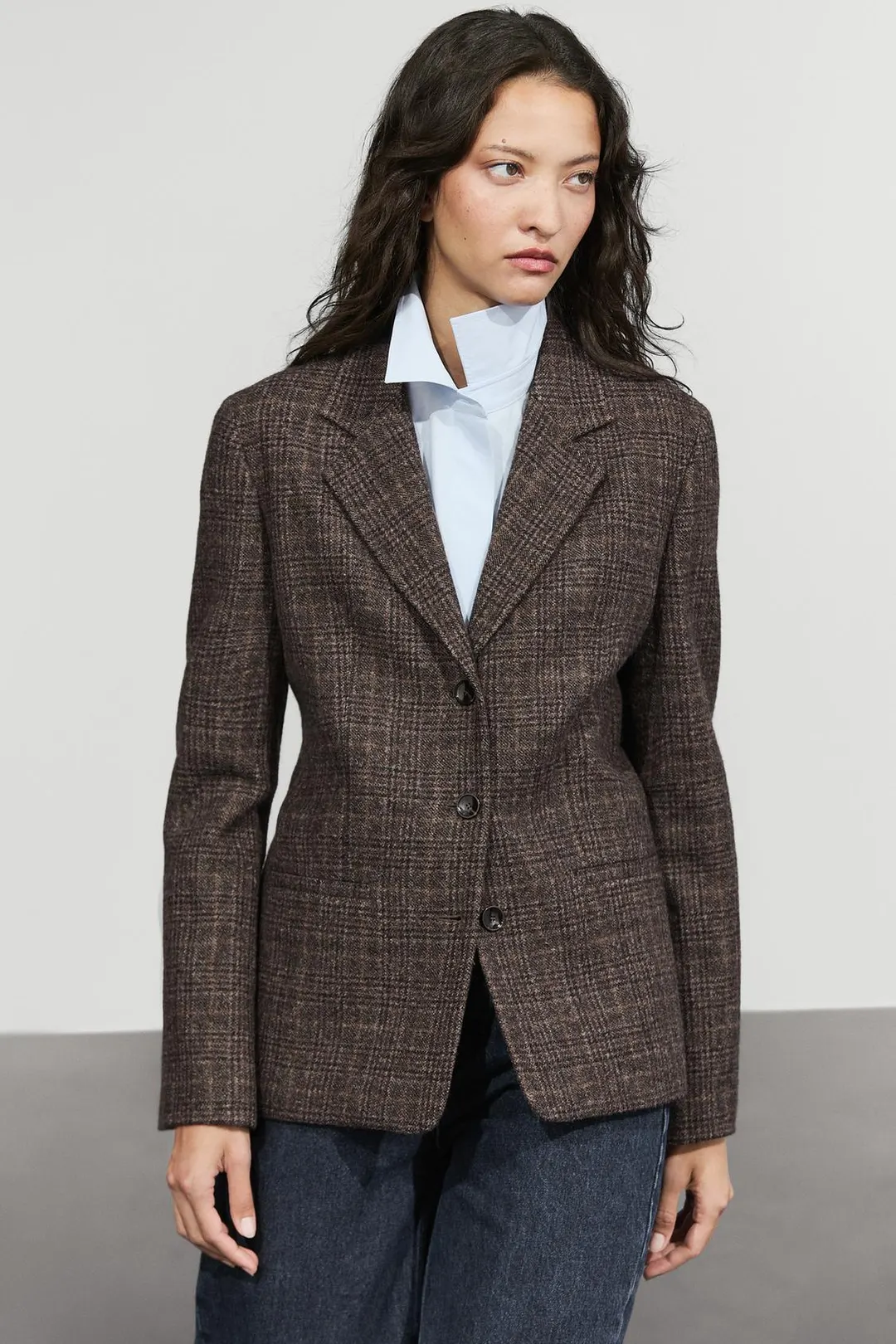 Пиджак в клетку из 100% шерсти, Massimo Dutti