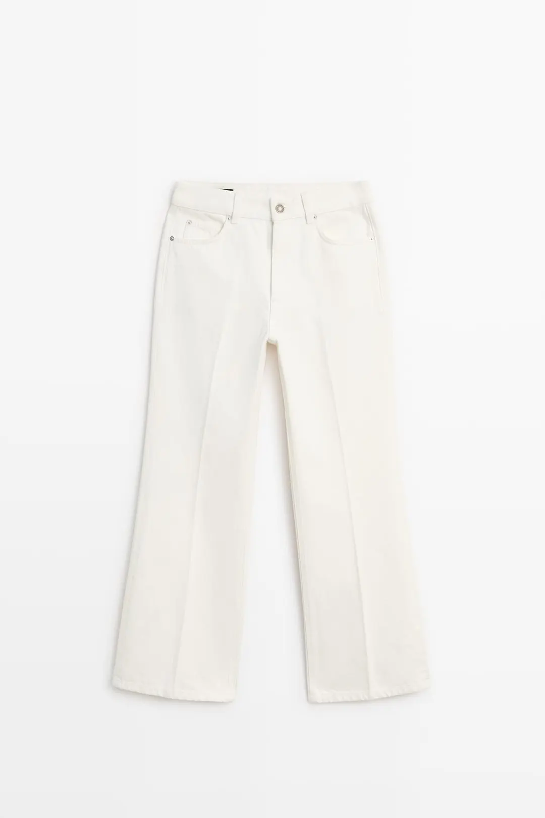 Джинсы укороченные клеш со средней посадкой, Massimo Dutti
