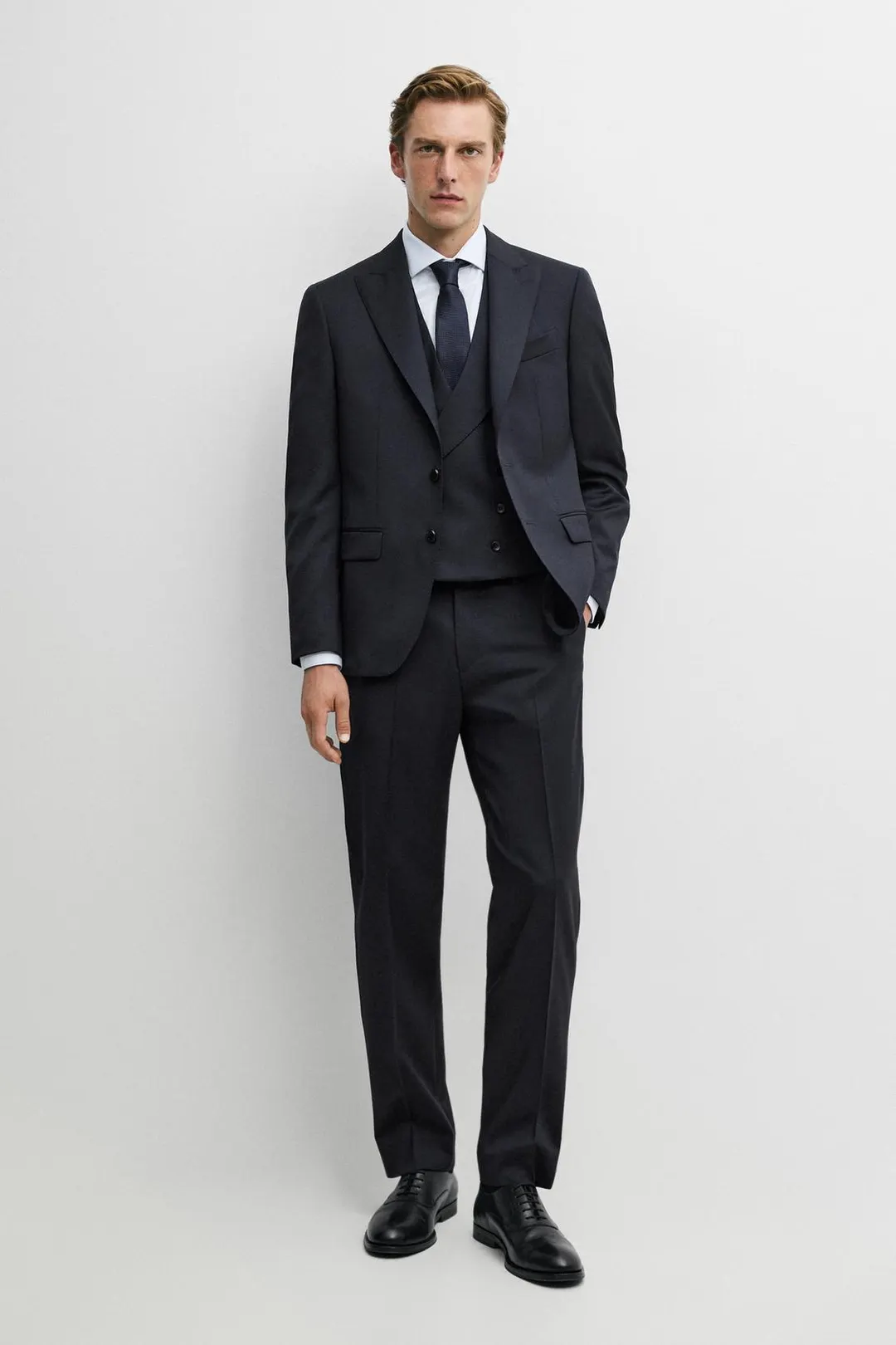 Костюмные брюки из холодной шерсти, Massimo Dutti