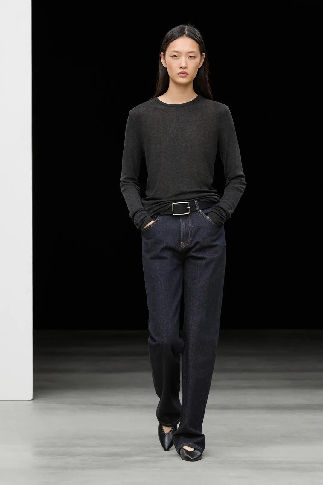 Футболка с длинными рукавами из смесовой шерсти, Massimo Dutti