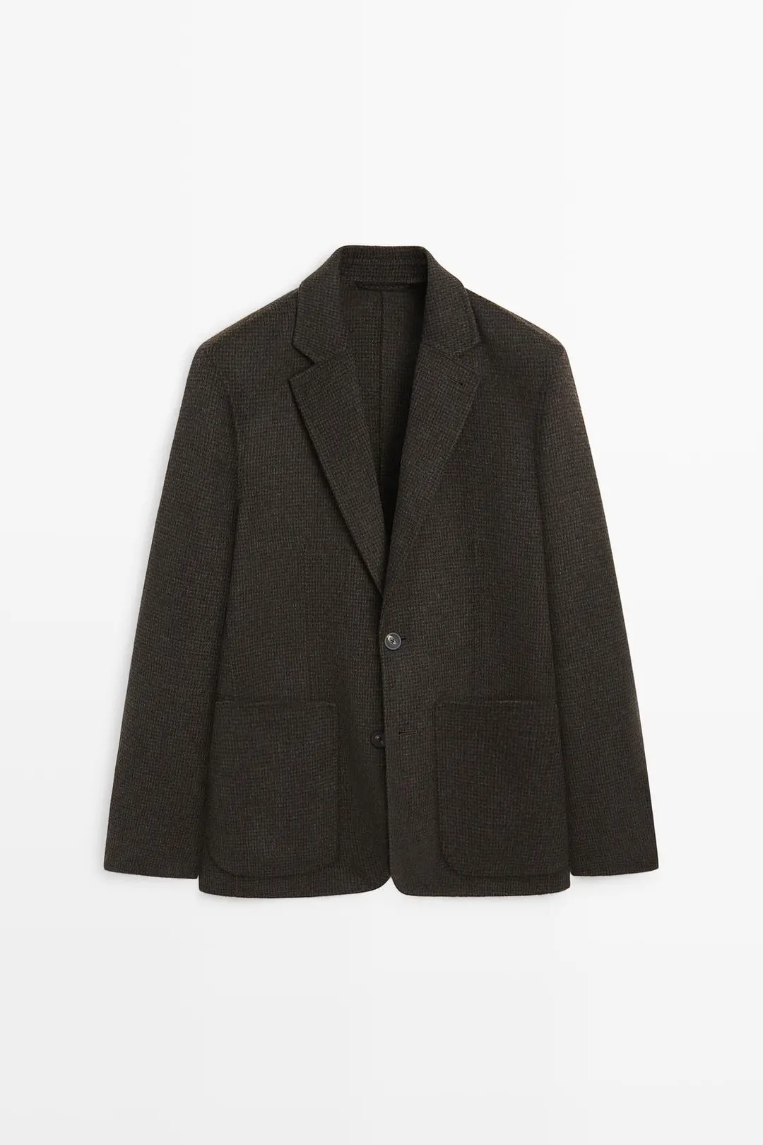 Пиджак из смесовой шерсти с узором гусиная лапка, Massimo Dutti