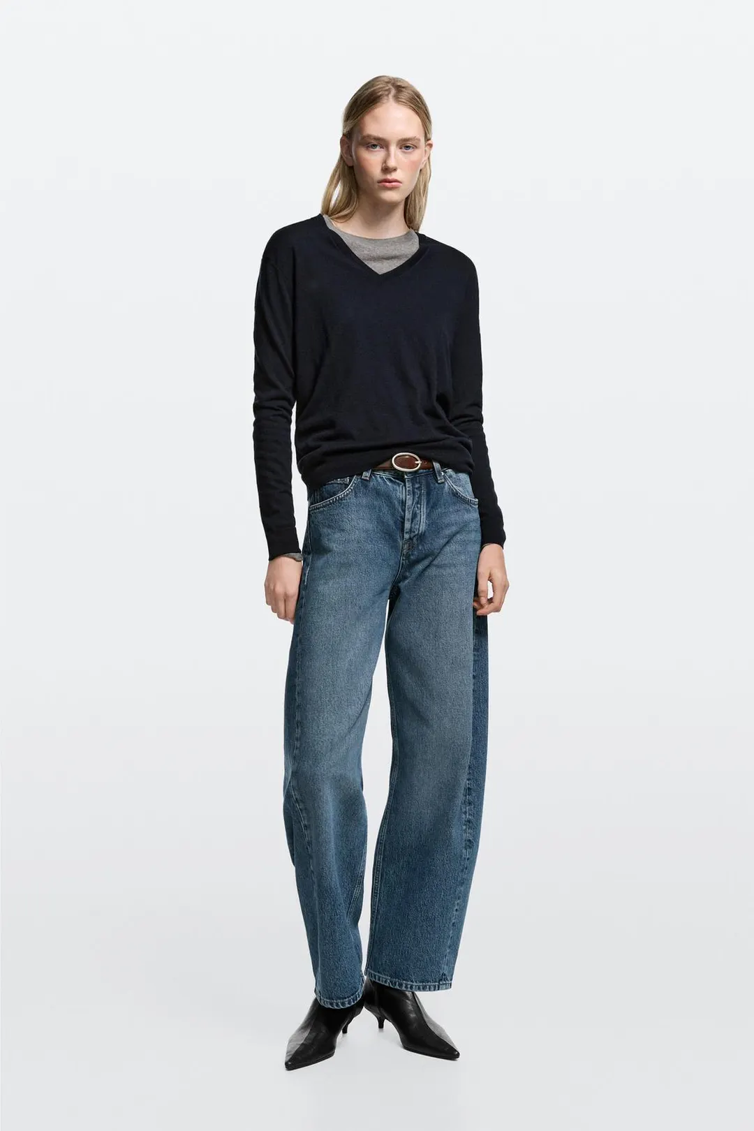 Джинсы-баллоны со средней посадкой, Massimo Dutti