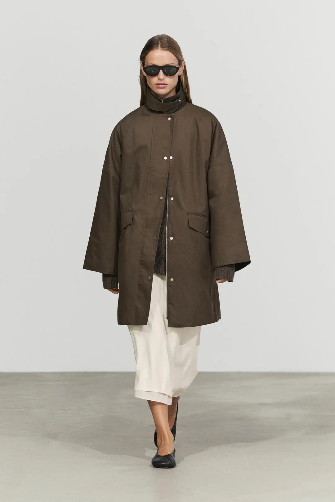 Парка с вощеным эффектом и клетчатой подкладкой, Massimo Dutti