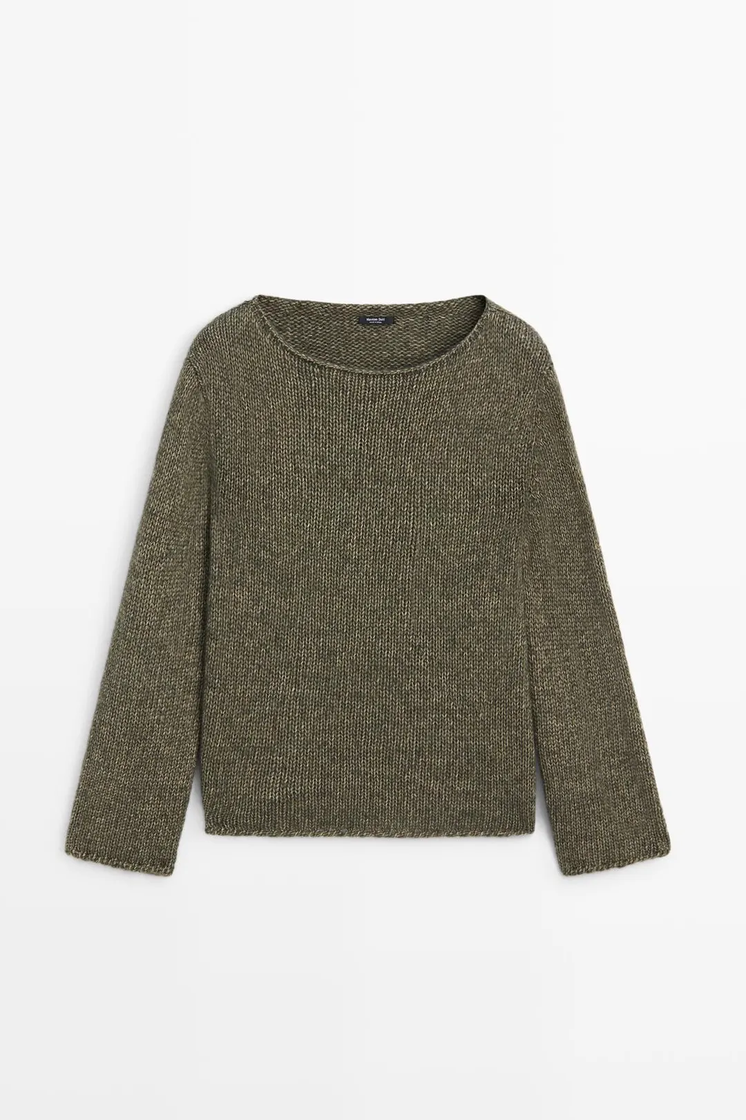 Свитер вязаный из смесовой шерсти с вырезом лодочкой, Massimo Dutti