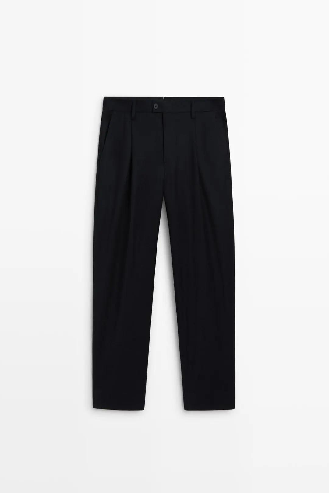 Костюмные брюки из фланели с защипами, Massimo Dutti