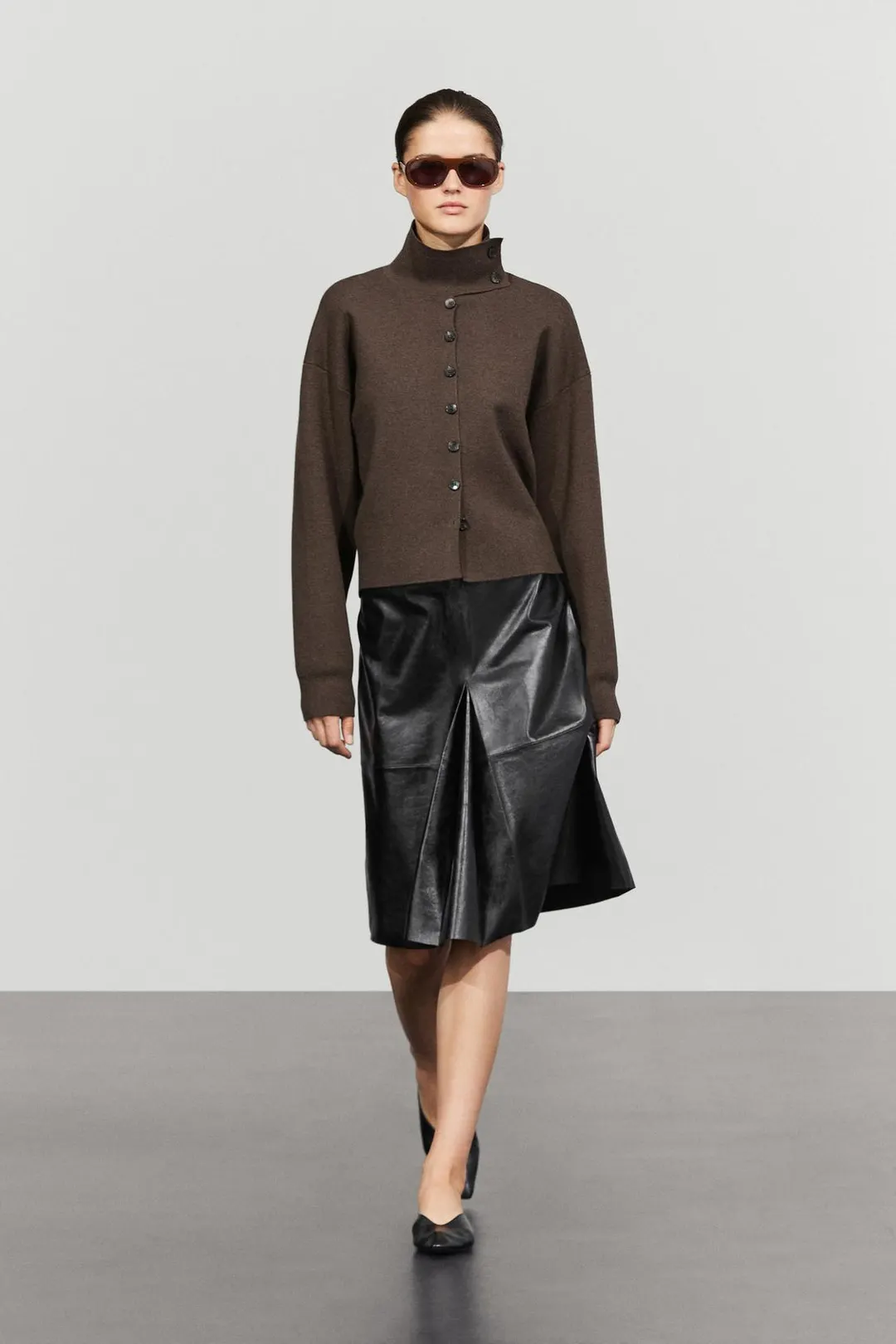 Кардиган вязаный с декоративным воротником, Massimo Dutti