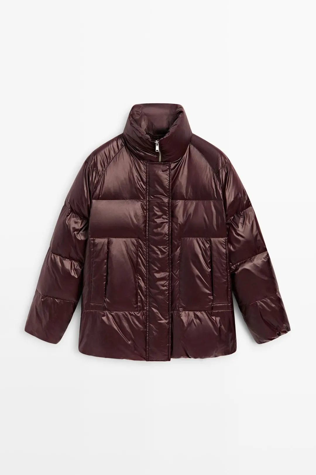 Блестящая дутая куртка, Massimo Dutti