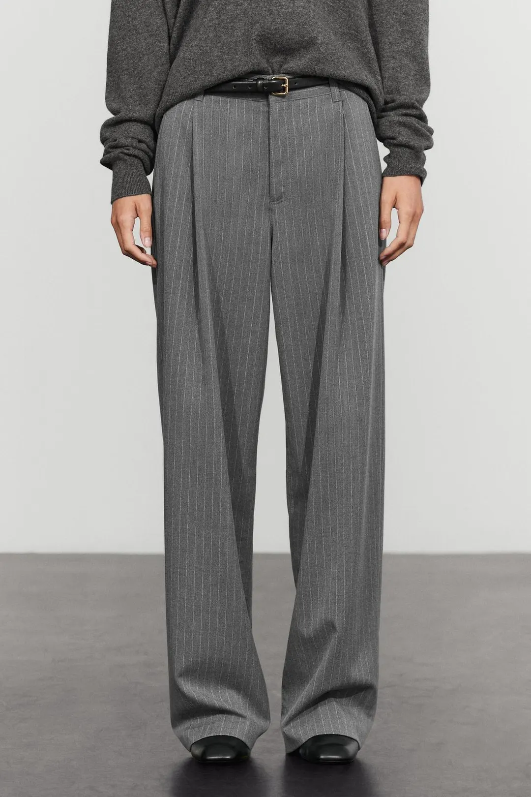 Брюки широкие в тонкую полоску, Massimo Dutti