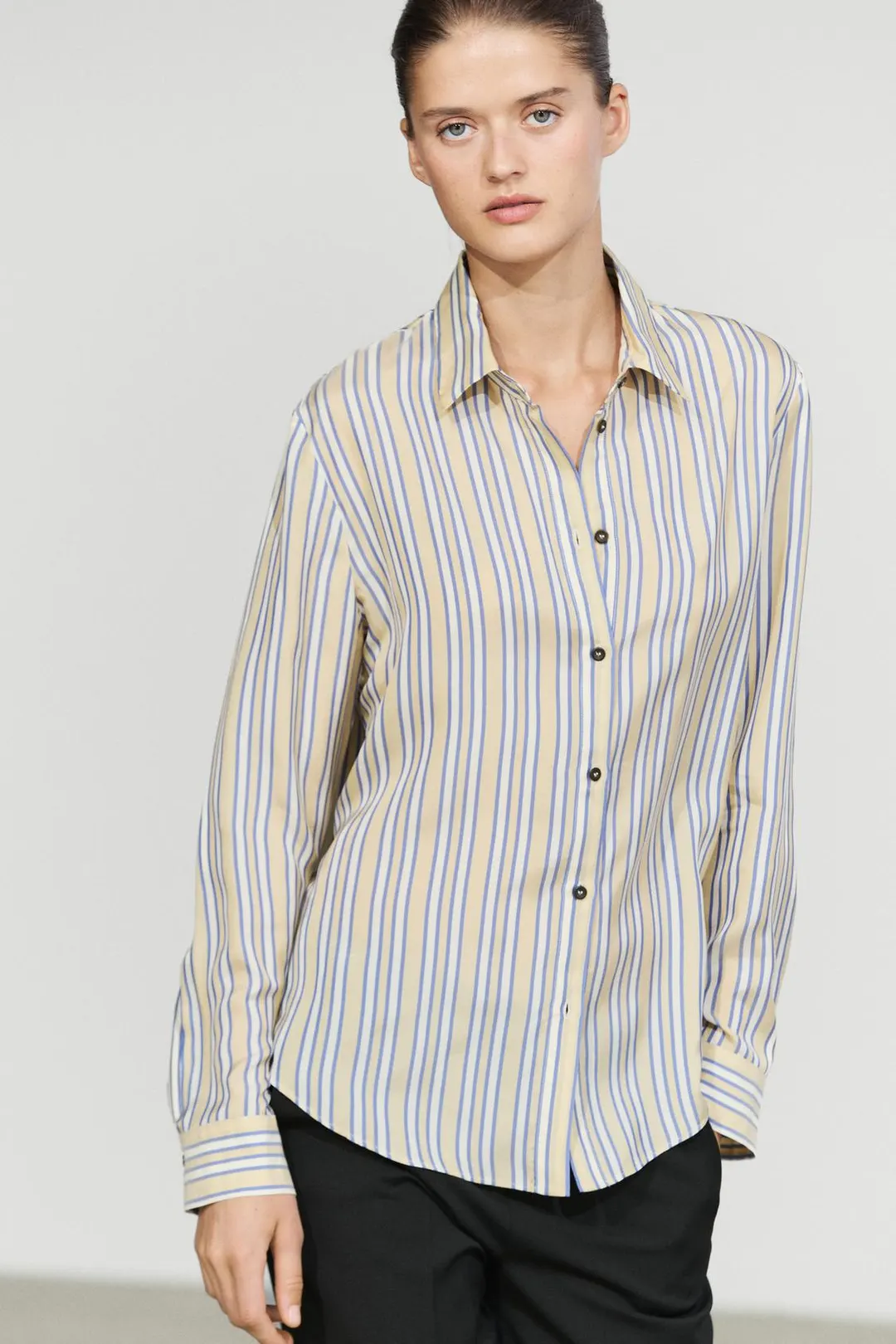 Струящаяся рубашка с полосками, Massimo Dutti