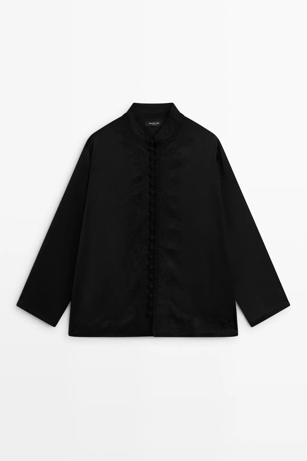 Куртка с вышивкой и высоким воротником, Massimo Dutti
