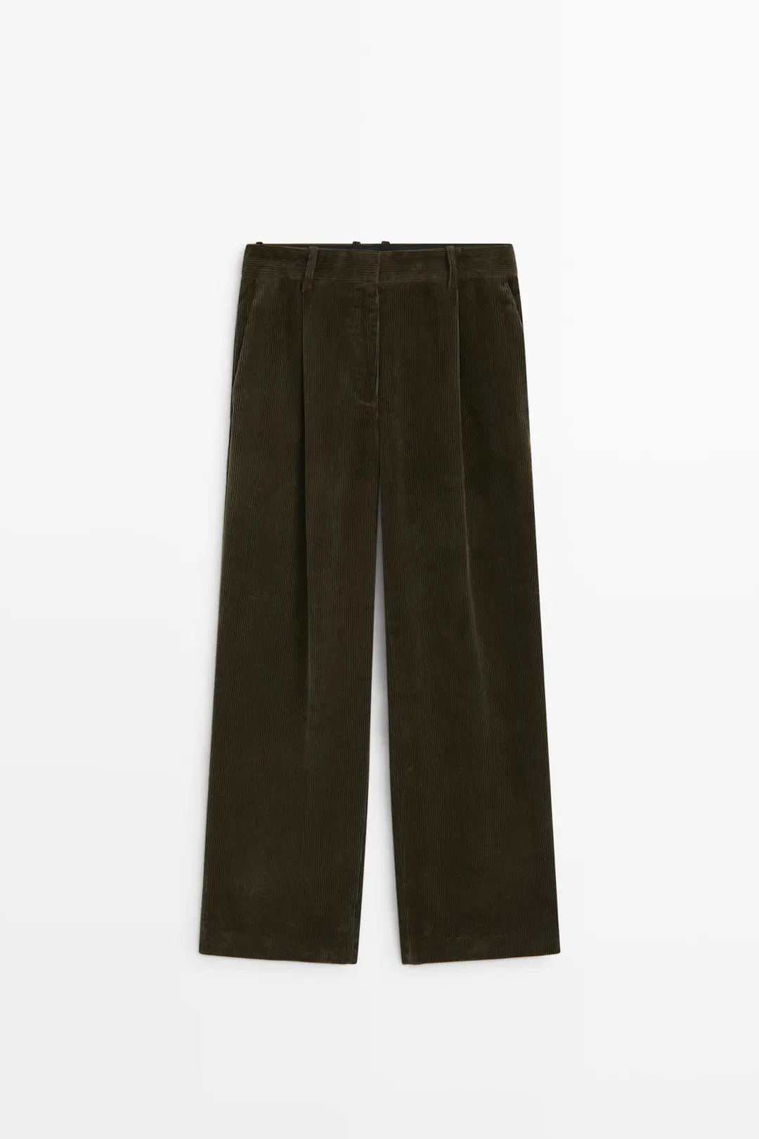 Брюки вельветовые широкие с вытачками, Massimo Dutti