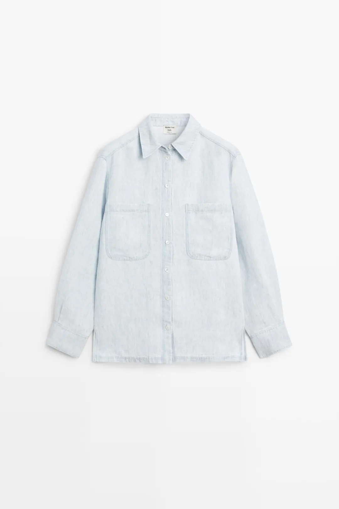 Рубашка с карманом под деним - STUDIO, Massimo Dutti